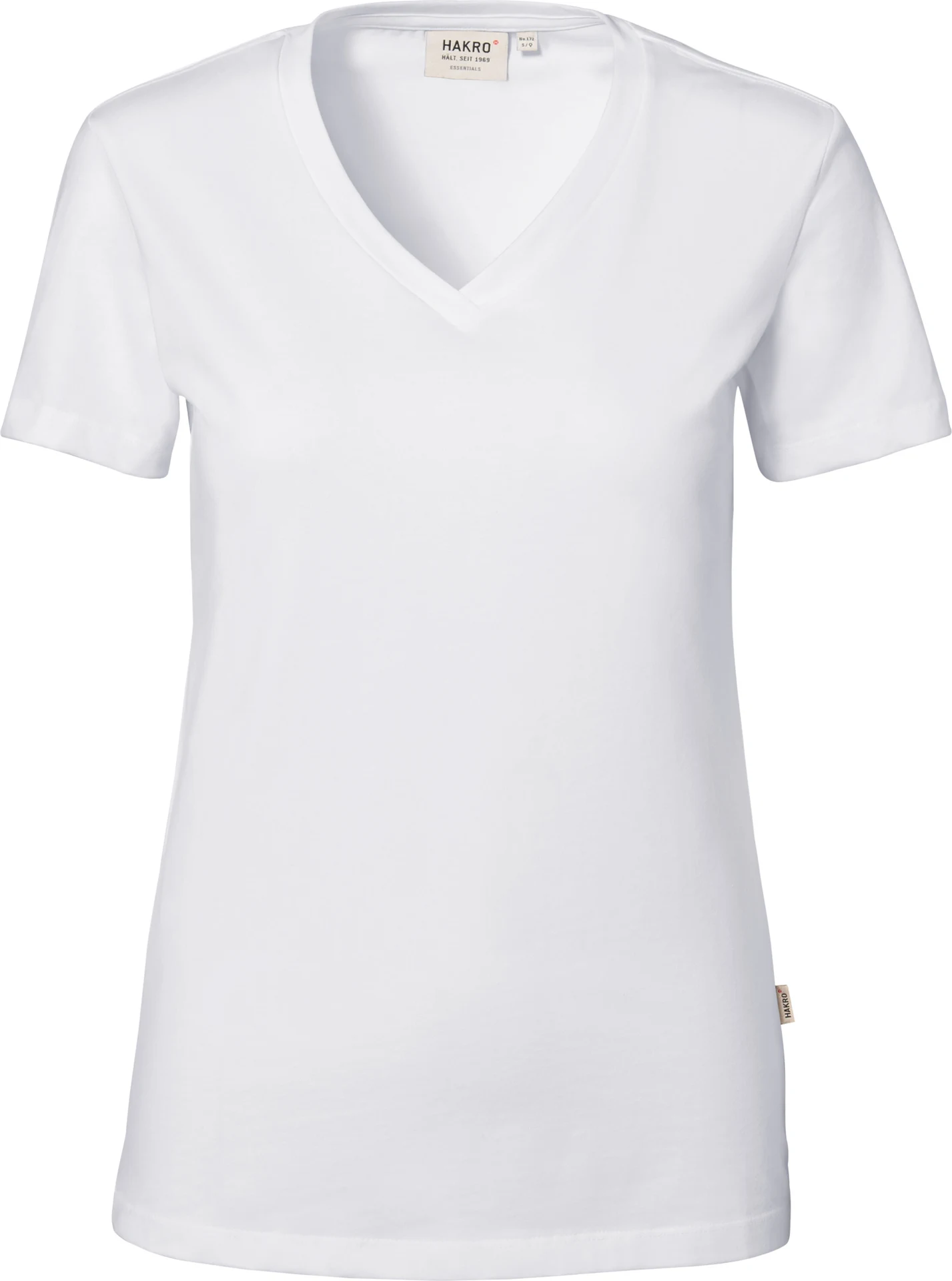 hakro-172-damen-v-shirt-stretch-weiss-front-1 HAKRO Damen-V-Shirt 172 Stretch