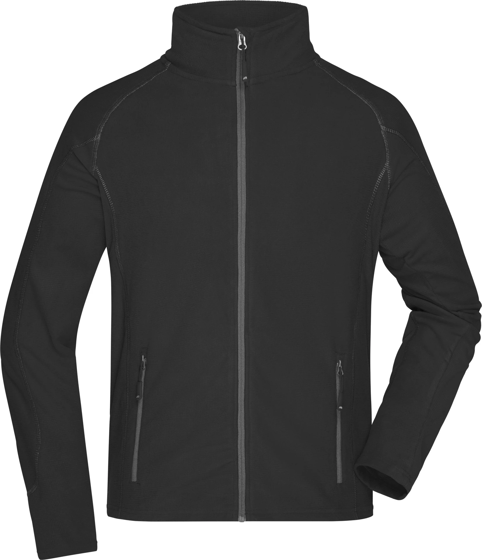 jn597-mens-structure-fleece-jacket-black-carbon-front-3 James & Nicholson Men's Structure Fleece Jacket