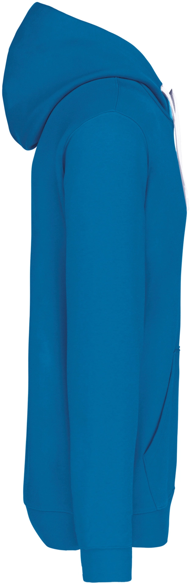 kariban-K446-kontrast-kapuzen-sweater-tropicalblue-white-right-5 Kariban Kontrast Kapuzen Sweater