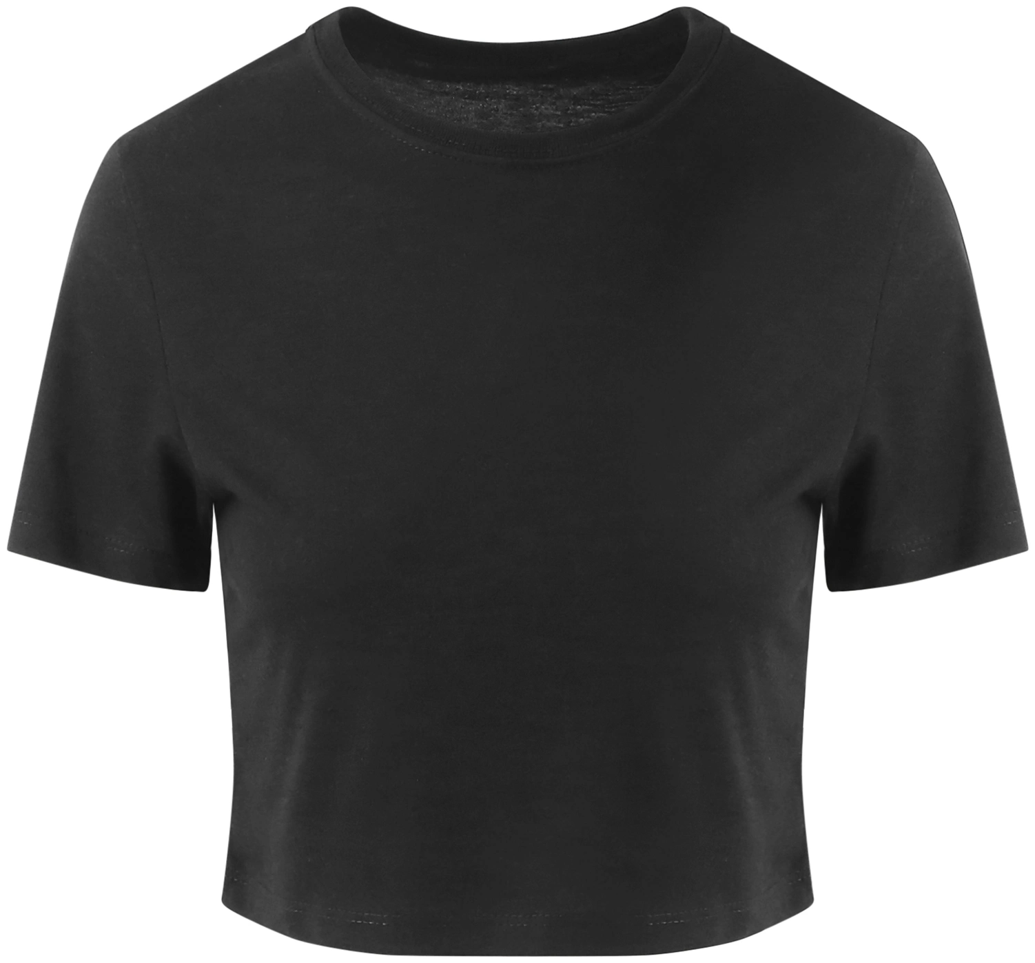 justts-jt006-womens-tri-blend-cropped-t-shirt-black-front-1 Just Ts Women's Tri-Blend Cropped T