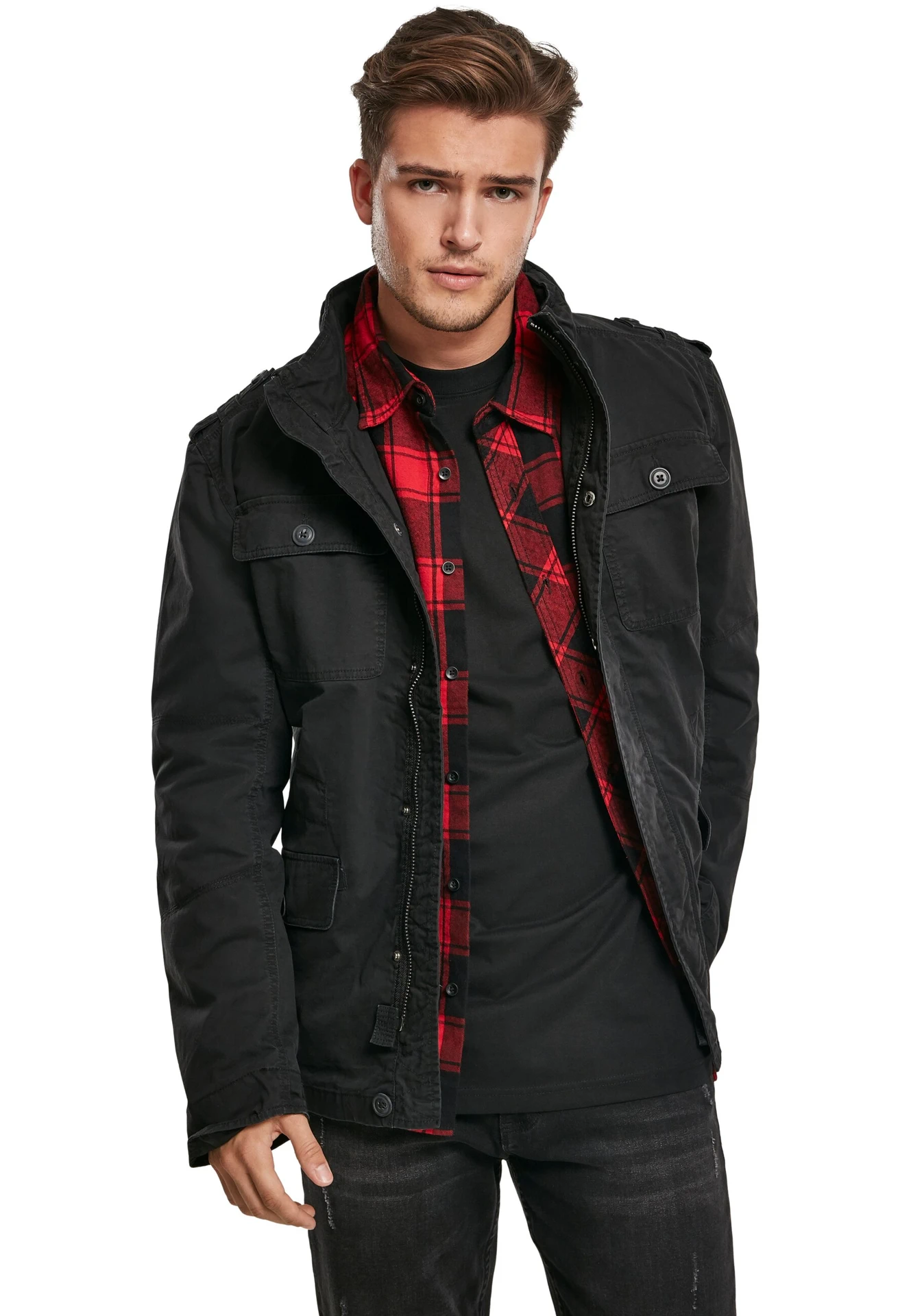 BYB-B3116-britannia-jacket-black-model-0 Build Your Brand Britannia Jacket