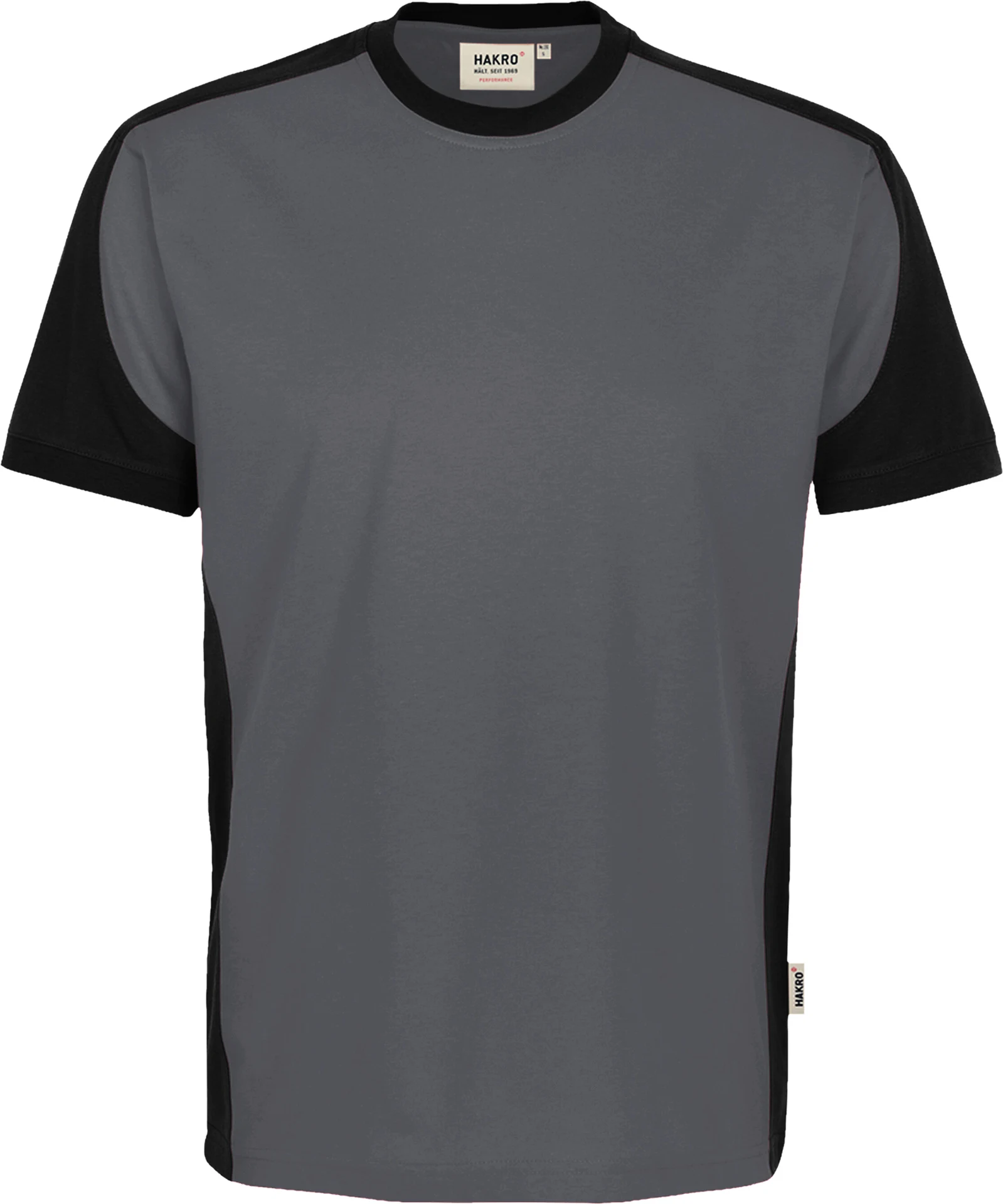hakro-590-t-shirt-contrast-mikralinar-eco-anthrazit-schwarz-front-1 HAKRO T-Shirt 590 Contrast MIKRALINAR® ECO