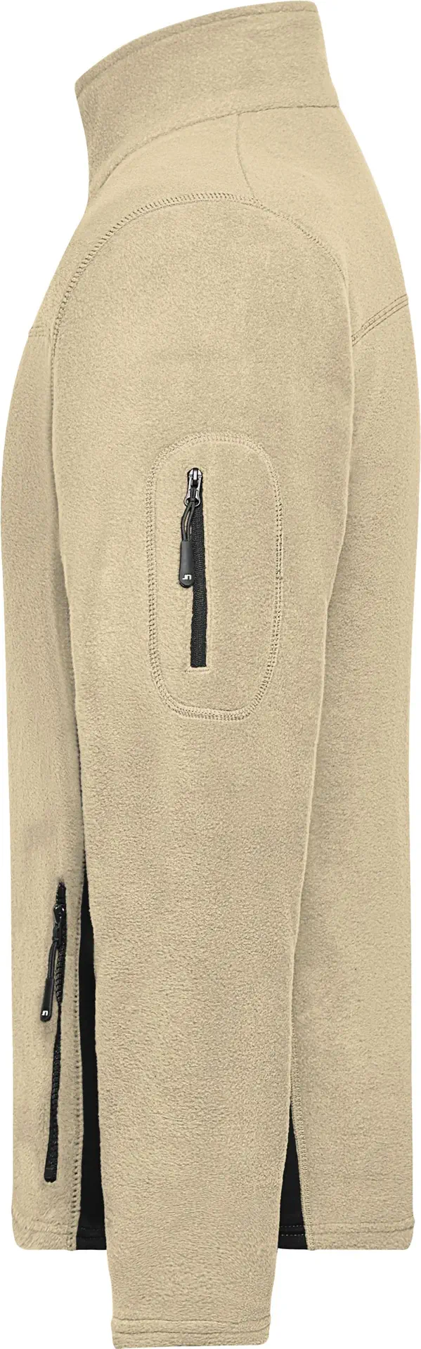 jn842-mens-workwear-fleece-jacket-stone-black-left-4 James & Nicholson Men's Workwear Fleece Jacket -Strong-