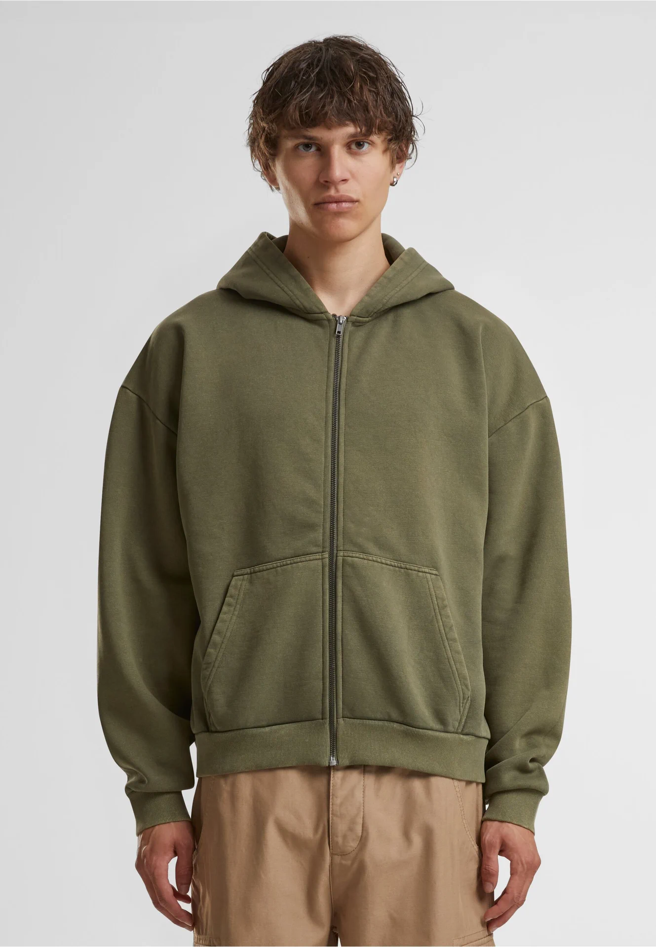 Build Your Brand Vintage Heavy Zip Hoodie