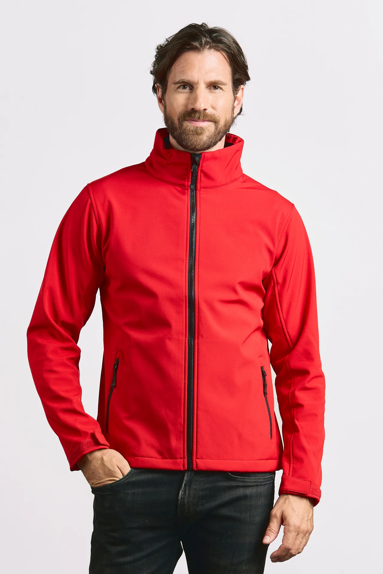 promodoro-7820-mens-softshell-jacket-firered-model-0 Promodoro Men's Softshell Jacket C+