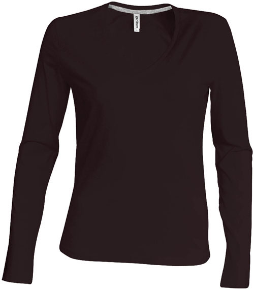 Kariban Damen V-Neck T-Shirt langarm