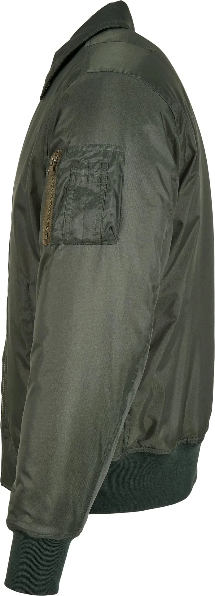 BYB-BY157-collar-bomber-jacket-darkolive-left-6 Build Your Brand Collar Bomber Jacket
