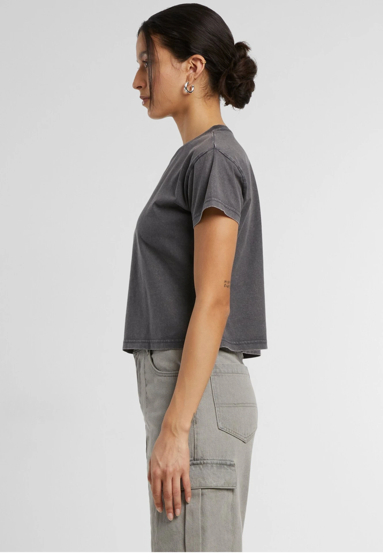 Build Your Brand Ladies Vintage Cropped Tee