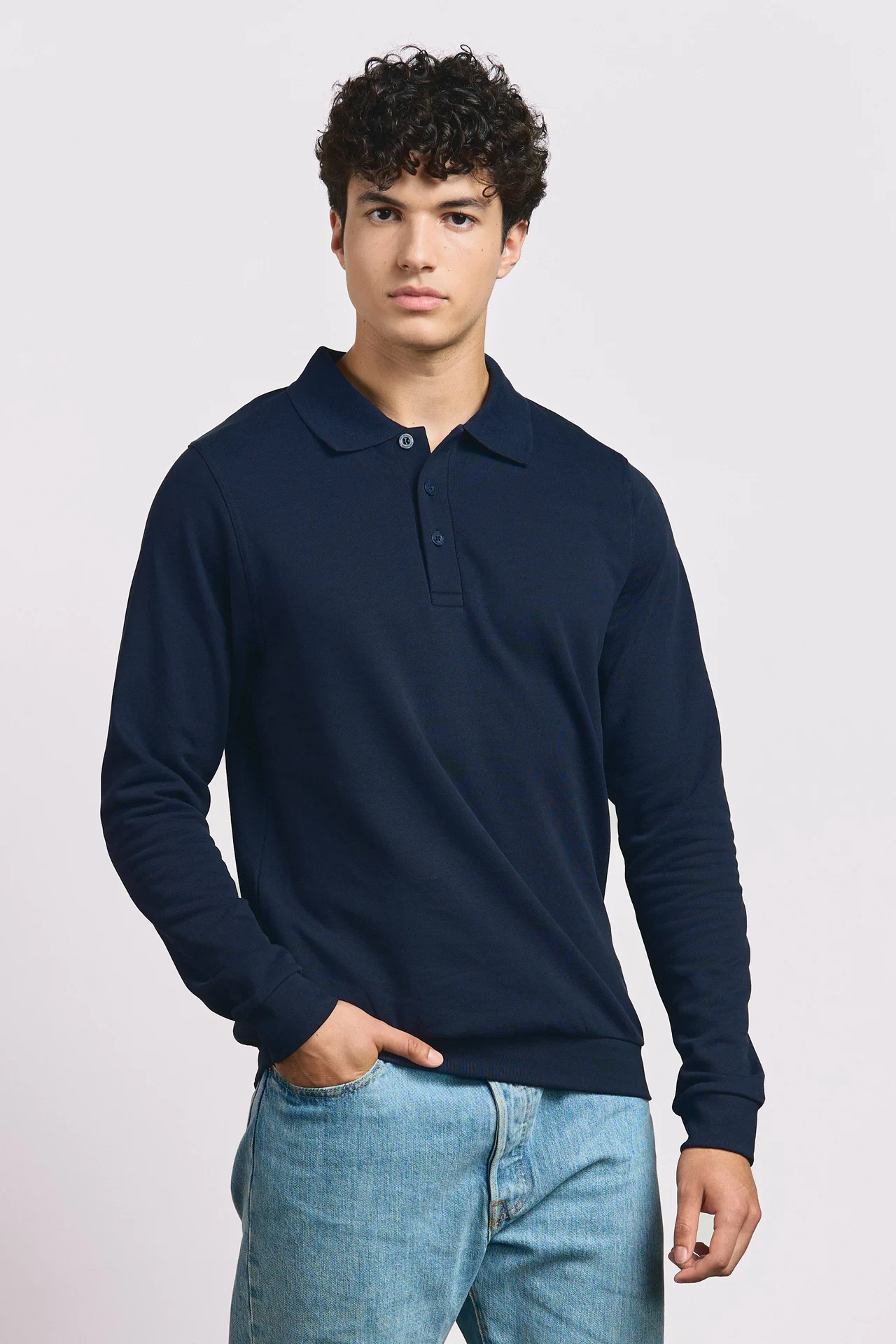 promodoro-2049-new-polo-sweater-navy-model-0 Promodoro New Polo Sweater