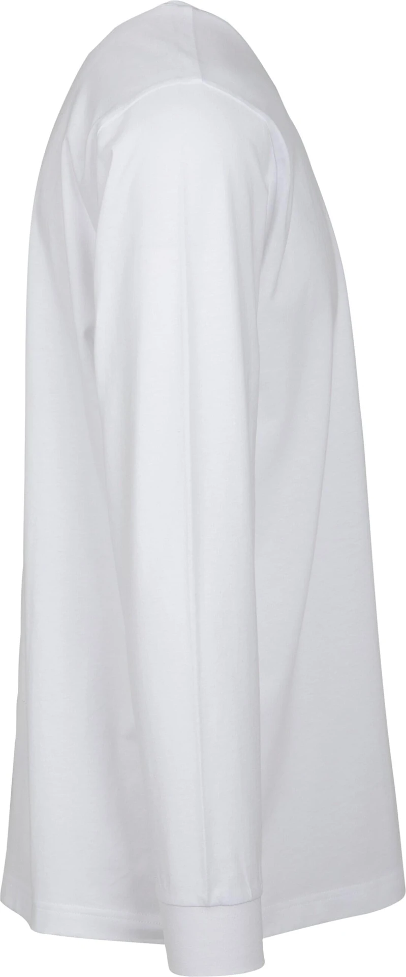 BYB-BY091-long-sleeve-t-shirt-with-cuffrib-white-right-8 Build Your Brand Long Sleeve Tee With Cuffrib