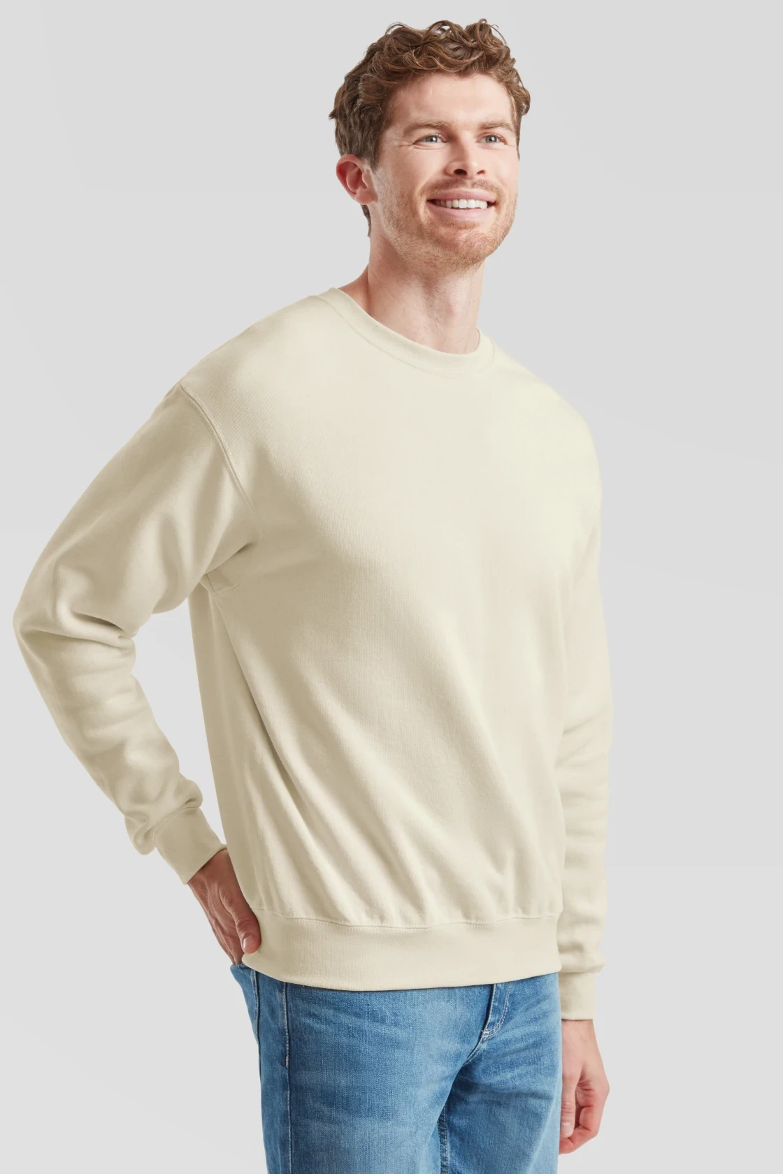 fruit-of-the-loom-62-202-0-classic-set-in-sweatshirt-natural-model-1 F.O.L. Classic Set-In Sweat