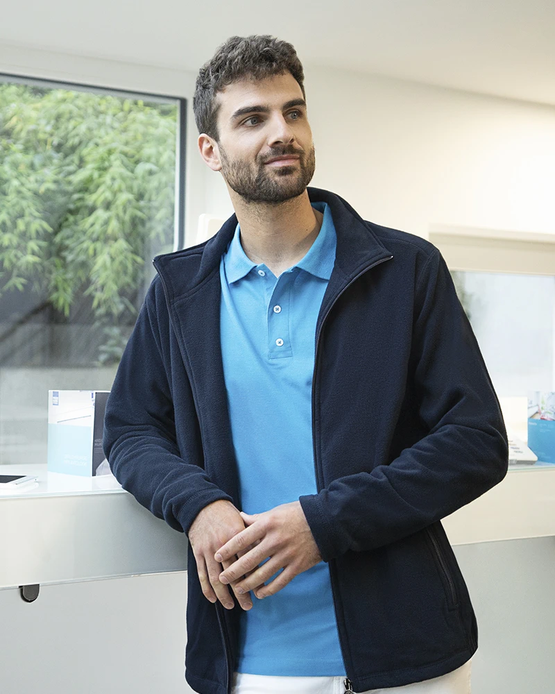 karlowsky-jm37-herren-workwear-fleecejacke-warm-up-navy-model-1 KARLOWSKY Herren Workwear Fleecejacke Warm-Up