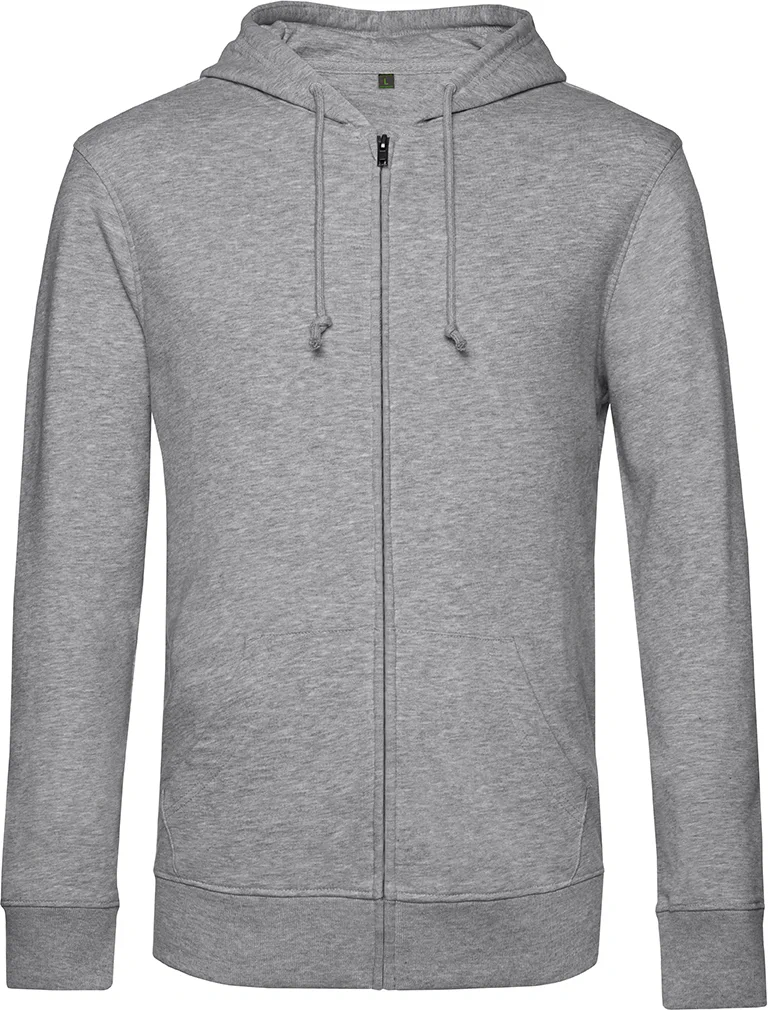 BC-WU35B-inspire-zipped-hood-heathergrey-2 B&C Organic Zipped Hood Jacket
