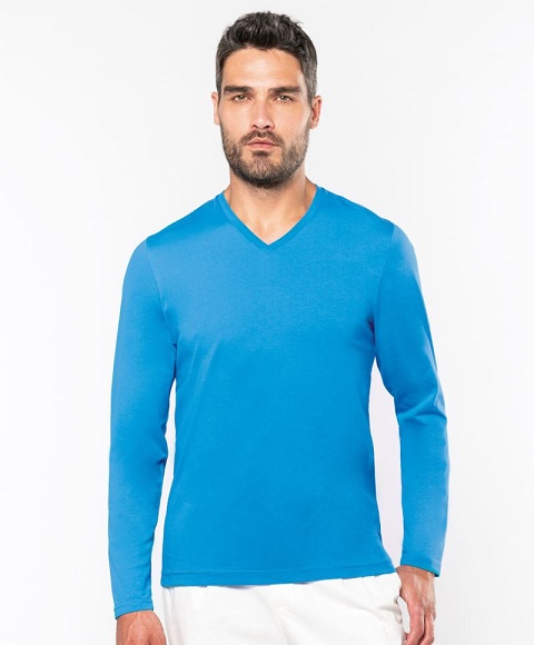 Kariban Herren V-Neck T-Shirt langarm