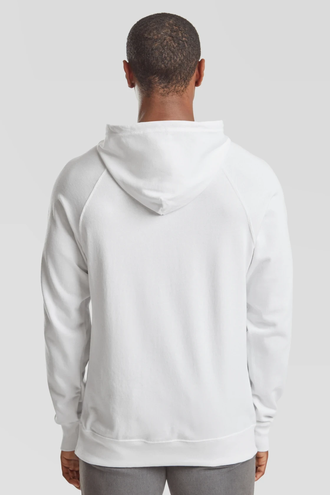 fruit-of-the-loom-62-140-0-lightweight-hooded-sweatshirt-white-model-2 F.O.L. Lightweight Hooded Sweat
