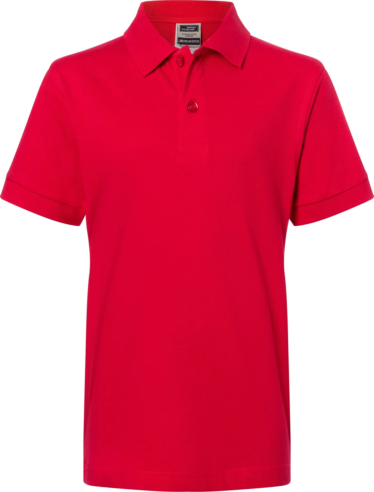jn070k-classic-poloshirt-junior-red-front-3 James & Nicholson Classic Polo Junior