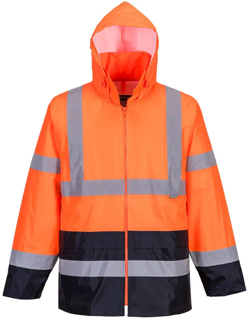 PORTWEST H443 Klassische Kontrast Warnschutz-Regenjacke