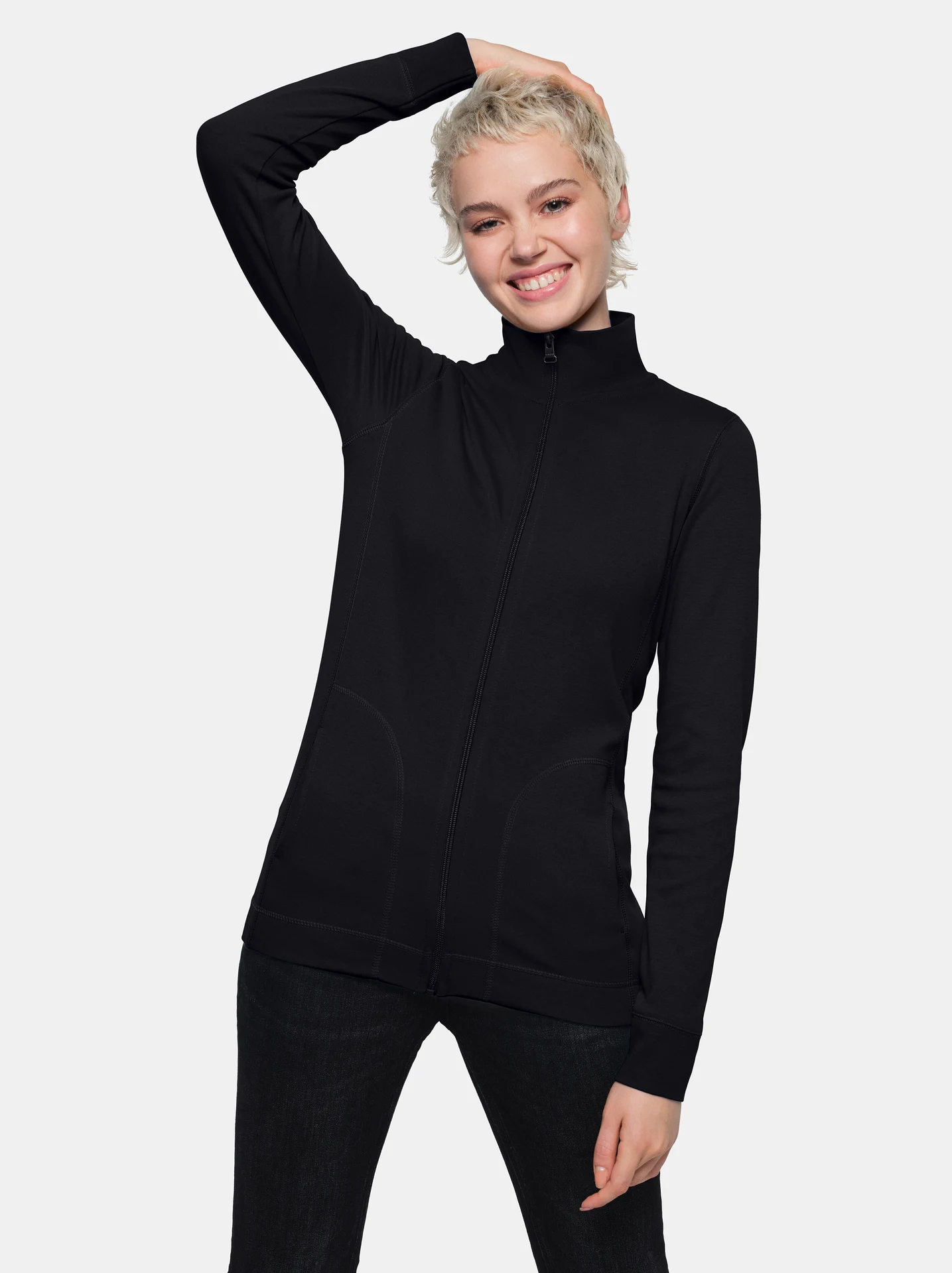 hakro-227-damen-interlockjacke-schwarz-model-0 HAKRO Women-Jacke 227 Interlock