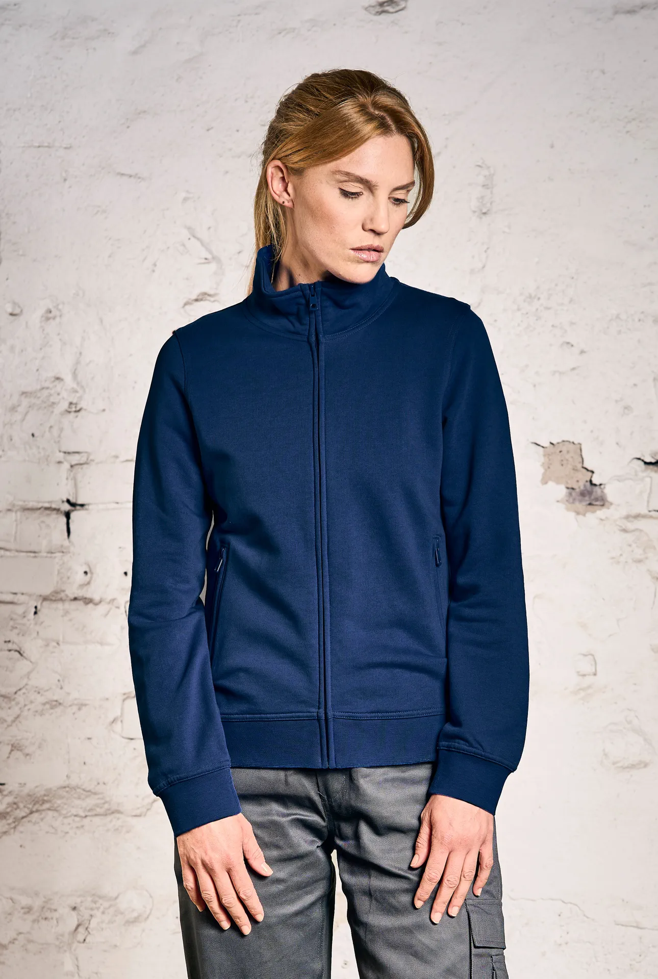 promodoro-5275-womens-sweatjacket-navy-model-0 Promodoro Women's Sweatjacket