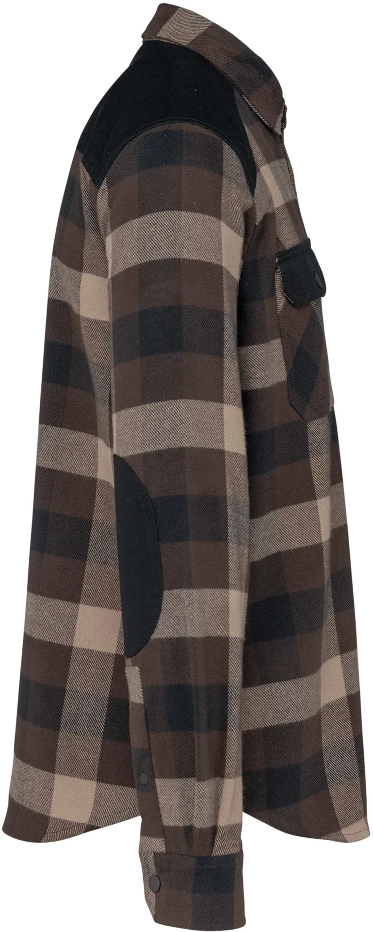 kariban-WK520-workwear-karohemd-chocolate-darkbeige-black-right-5 Kariban Workwear Karohemd