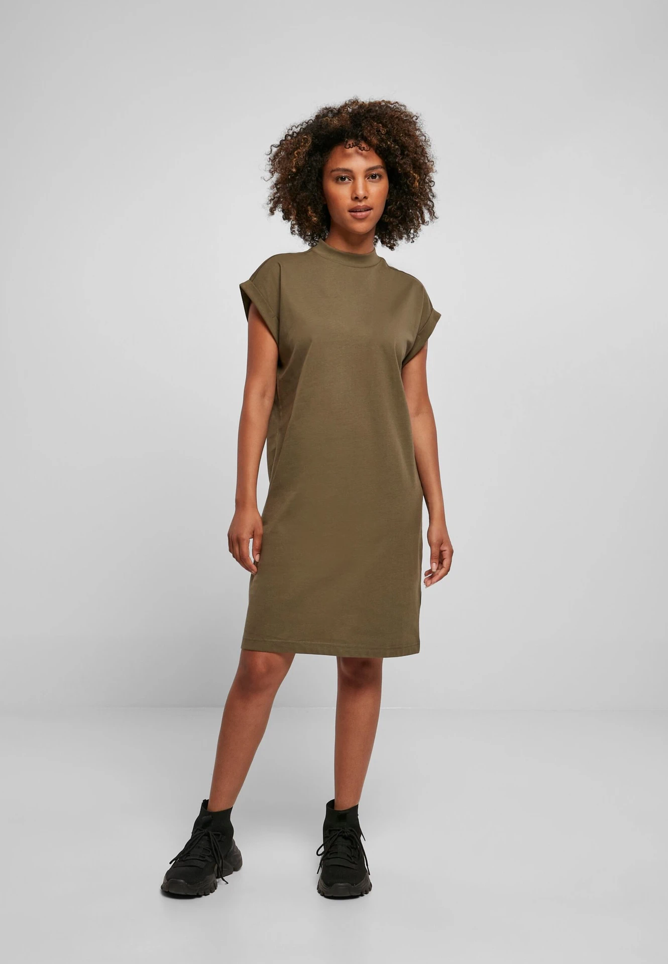 Build Your Brand Ladies Turtle Extended Shoulder Dress