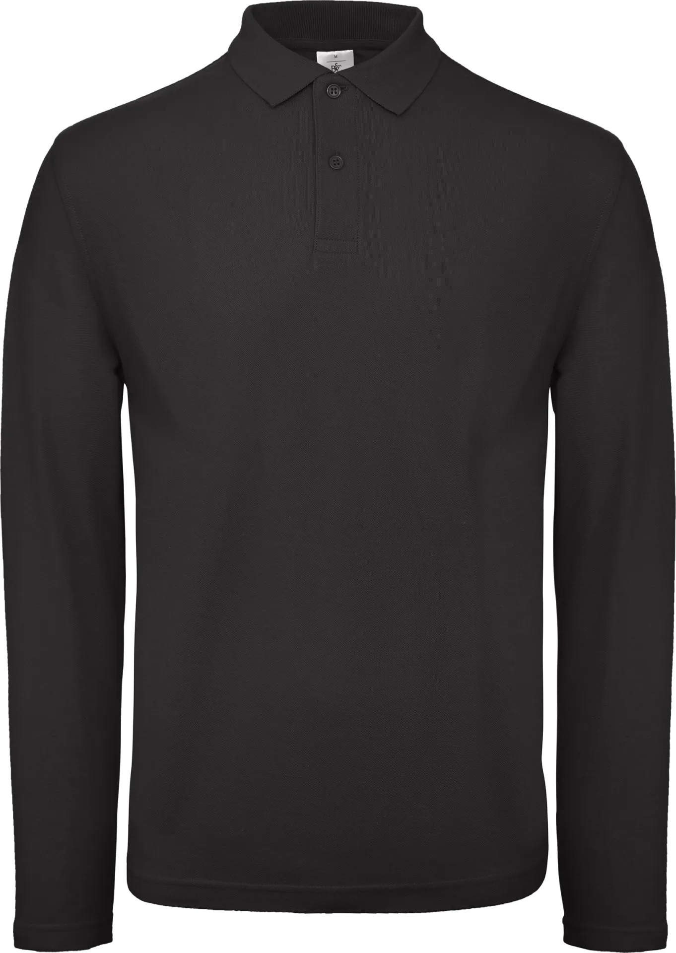BC-PUI12-ID001-LSL-black-0 B&C Long Sleeve Polo ID.001 Men's