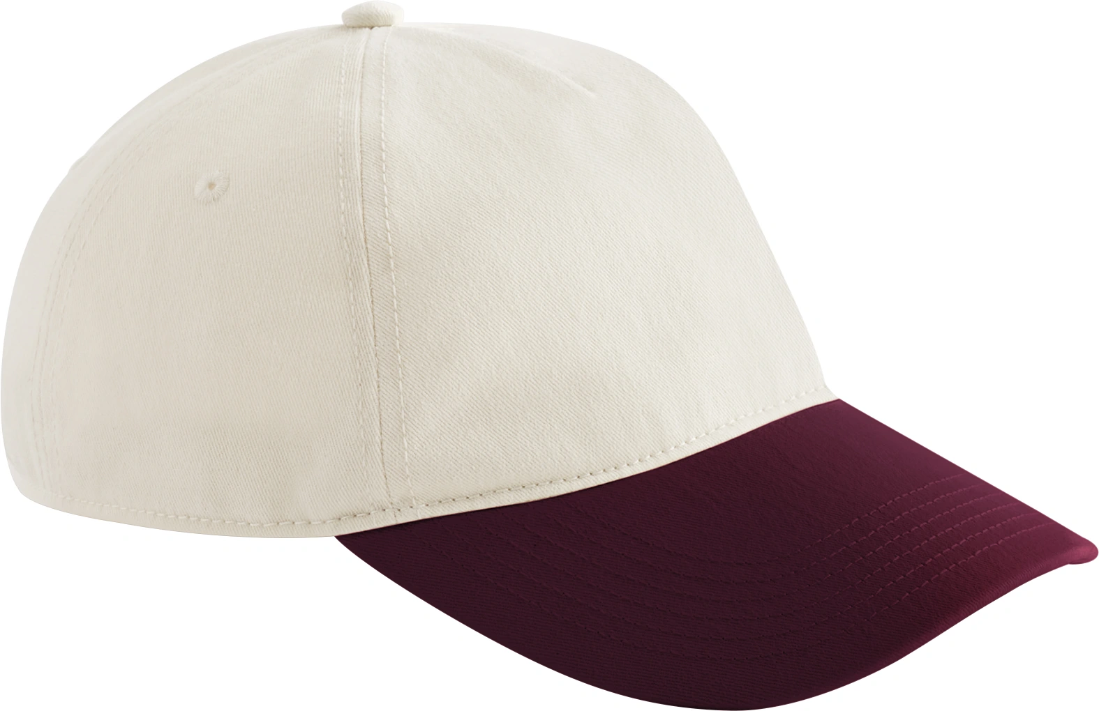 beechfield-B67-contrast-peak-leisure-cap-natural-burgundy-front-1 Beechfield Contrast Peak Leisure Cap