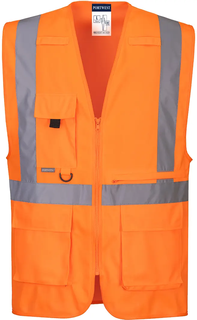 PORTWEST C357 Warnschutz-Exekutiv-Weste mit großen Taschen PORTWEST C357 Warnschutz-Exekutiv-Weste mit großen Taschen