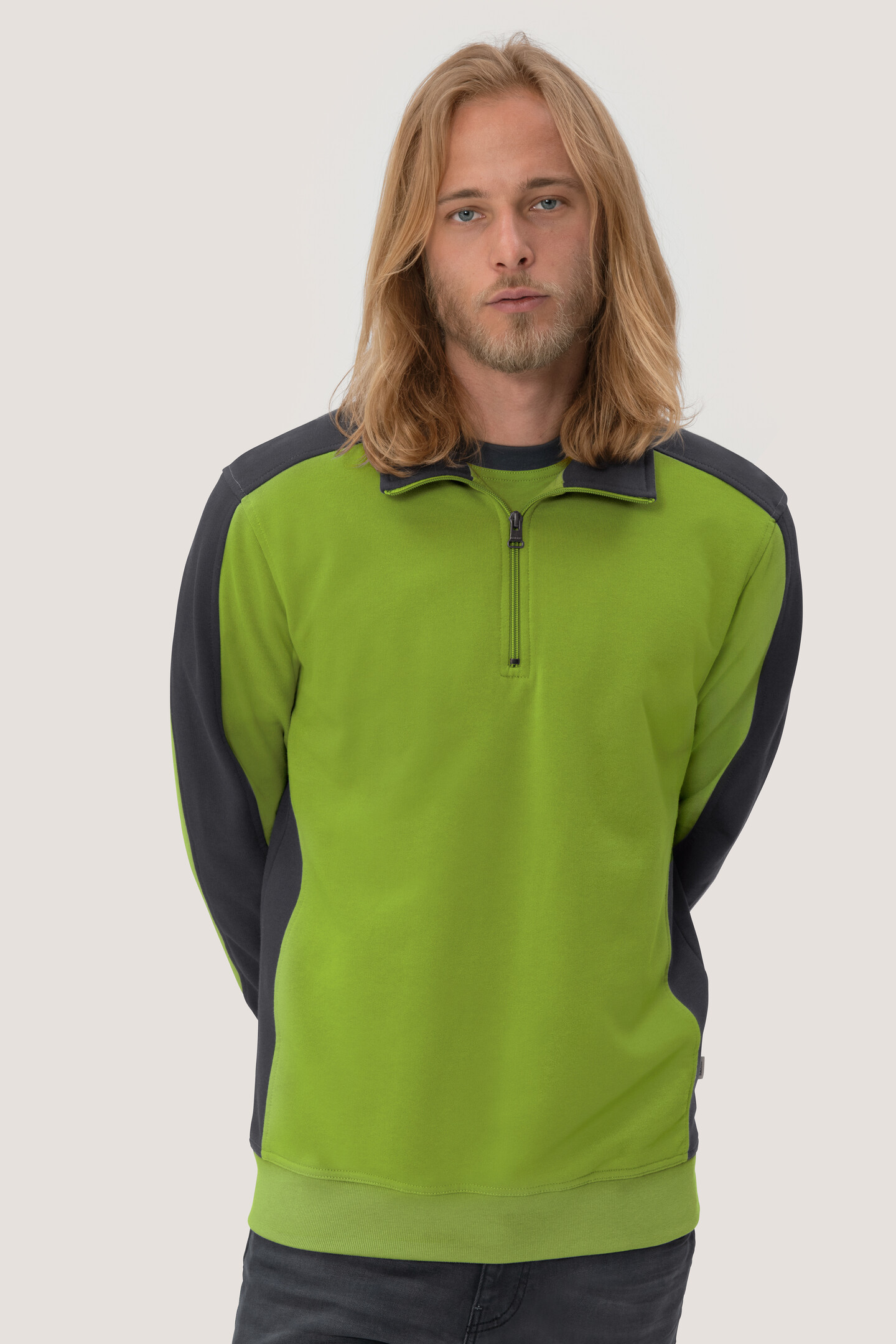 HAKRO Zip-Sweatshirt 476 Contrast Mikralinar® HAKRO Zip-Sweatshirt 476 Contrast Mikralinar®