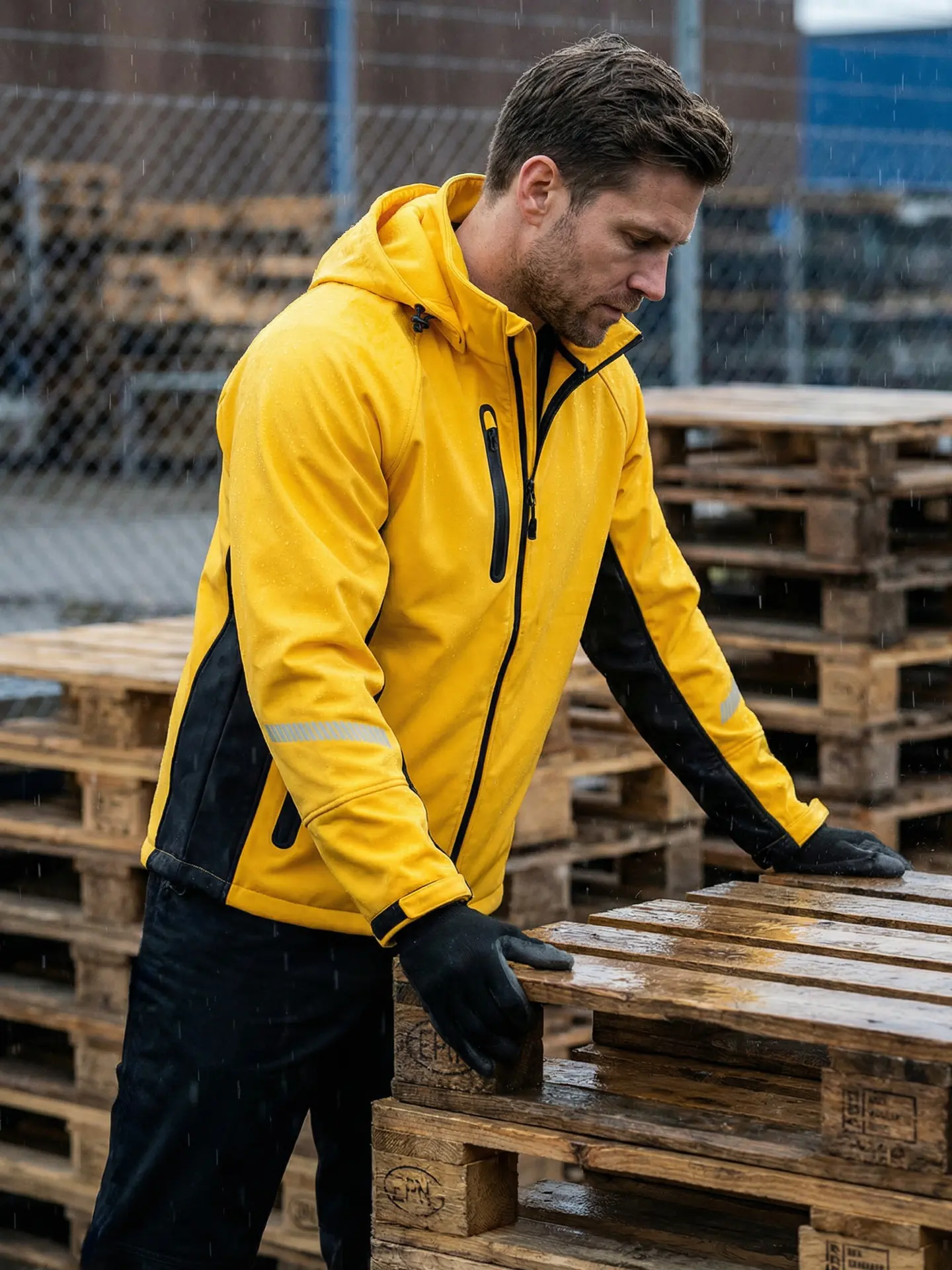 lyngsoe-f1348-regenjacke-mit-weichem-fleecefutter-gelb-model-5 Lyngsøe F1348 Regenjacke mit weichem Fleecefutter