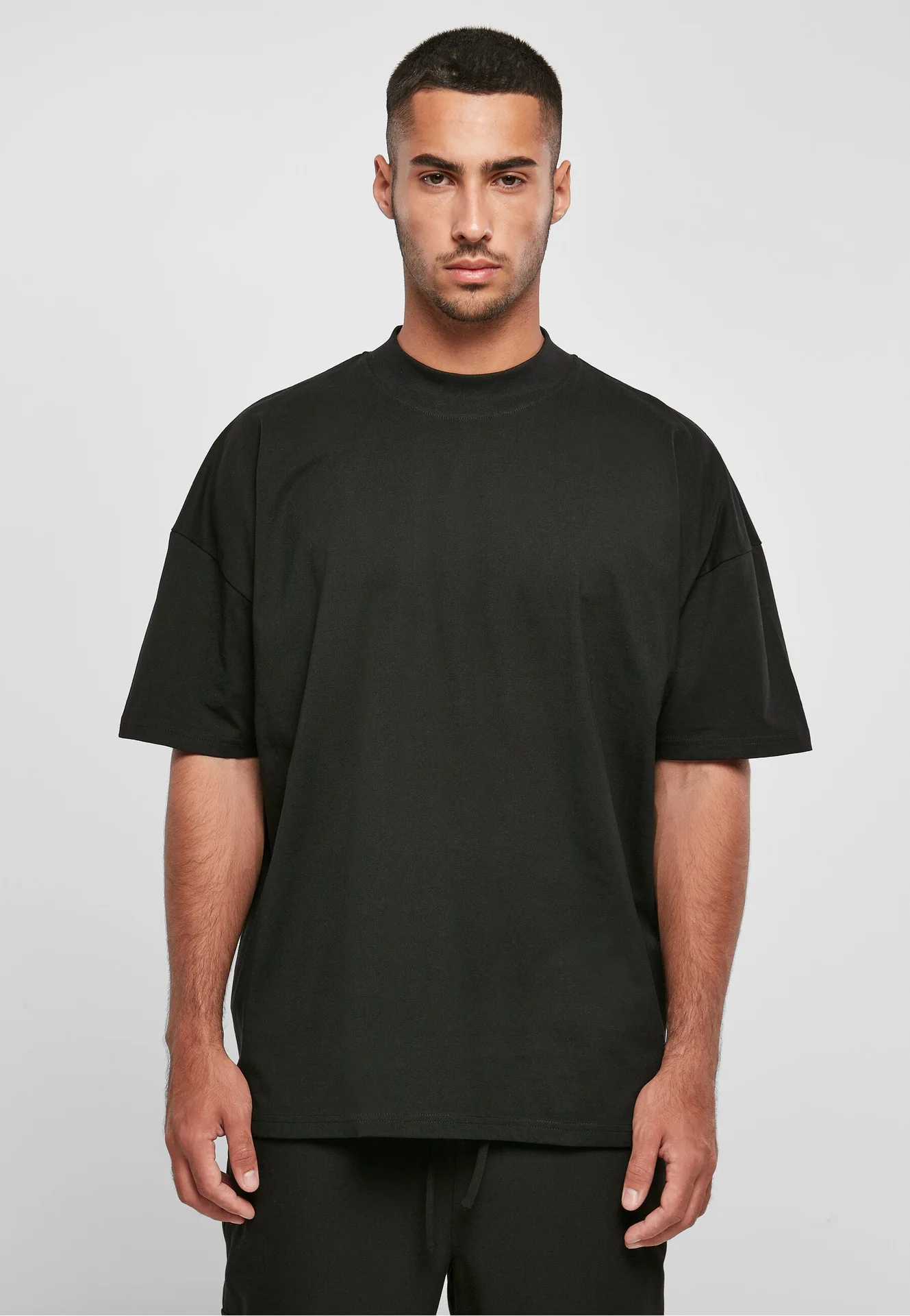 Build Your Brand Oversized Mock Neck Tee