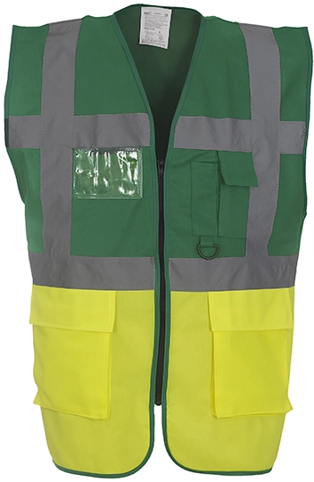 yoko-hvw801-multi-functional-executive-waistcoat-paramedic-green-hi-vis-yellow-front-front-1 YOKO Multi-Functional Executive Waistcoat