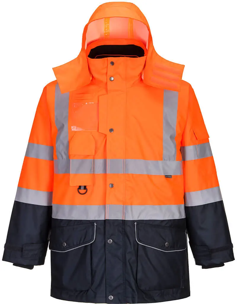 PORTWEST S426 Warnschutz 7-in-1 Kontrast Verkehrsjacke atmungsaktiv