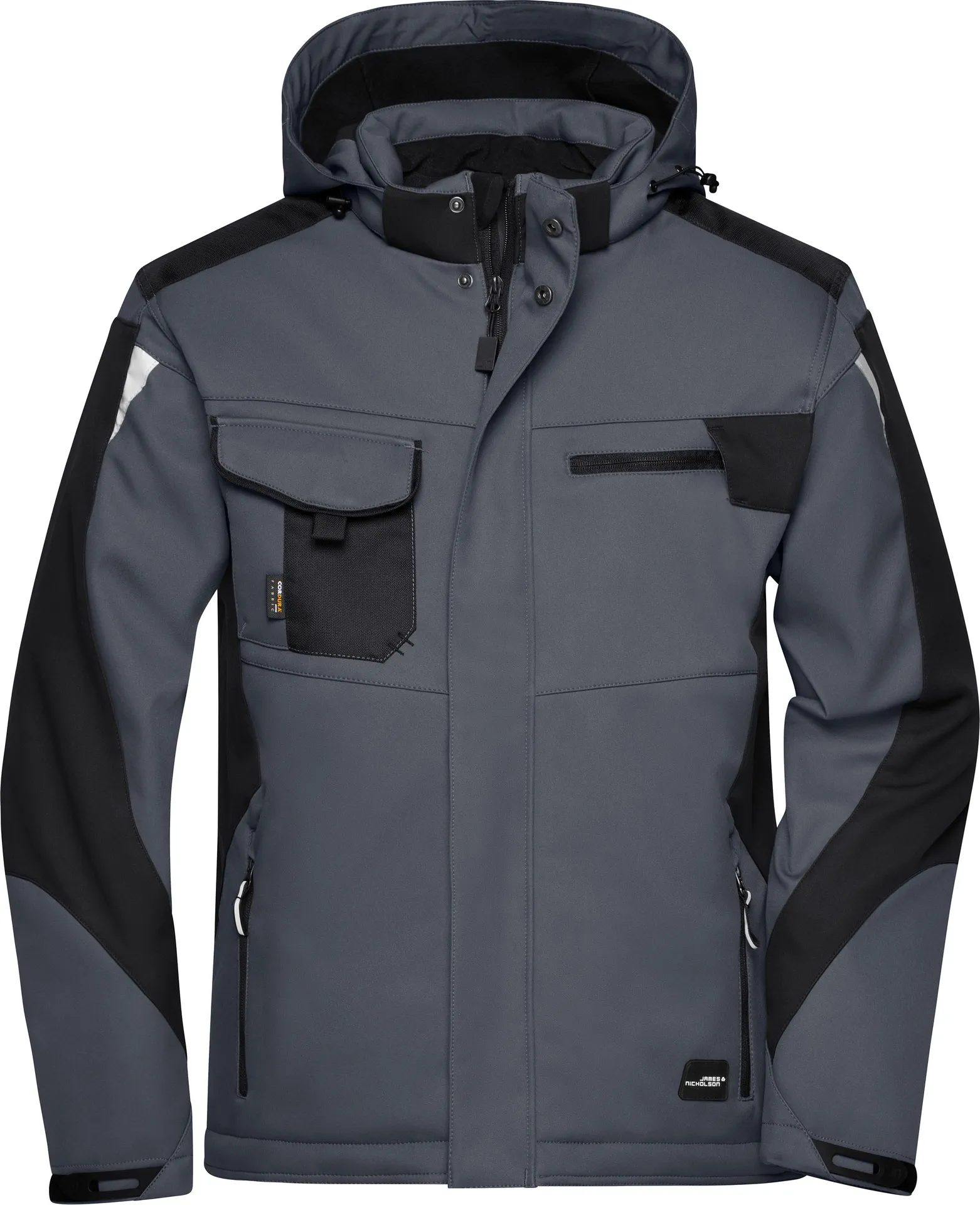 jn824-craftsmen-softshell-jacket-carbon-black-front-3 James & Nicholson Craftsmen Softshell Jacket -Strong-