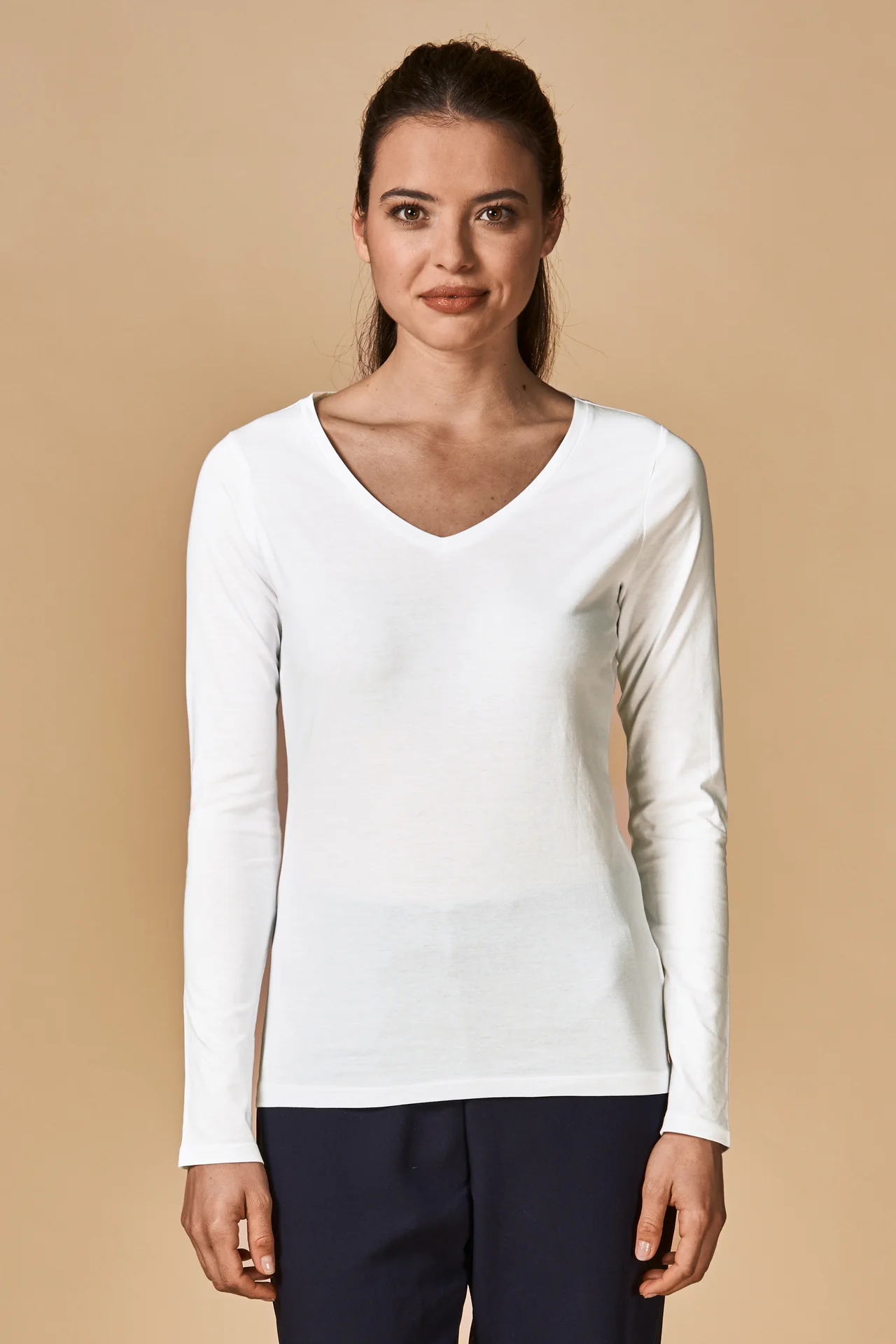 Promodoro Women´s V-Neck T-Shirt Long Sleeve