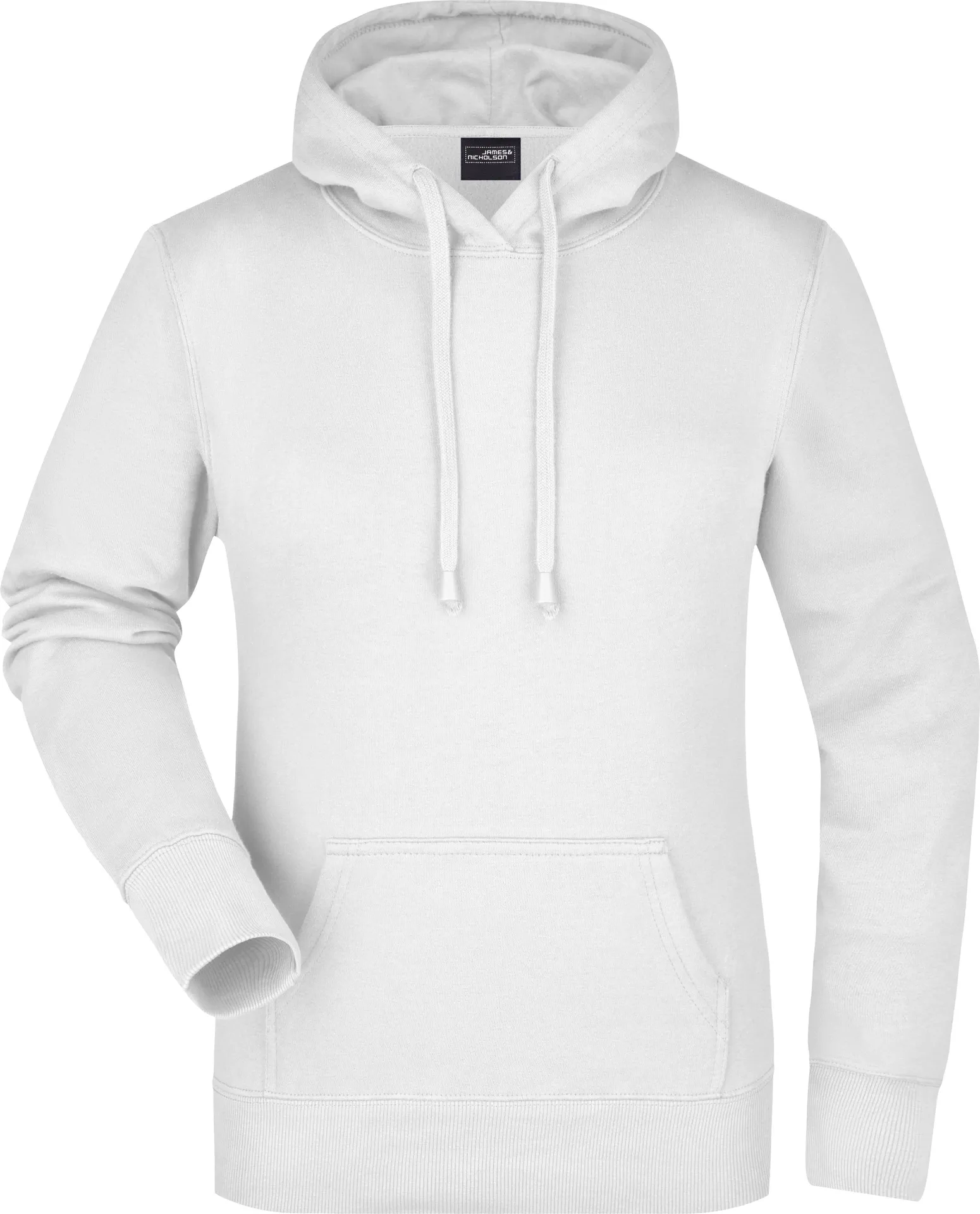 jn051-ladies-hooded-sweatshirt-white-front-3 James & Nicholson Ladies Hooded Sweat