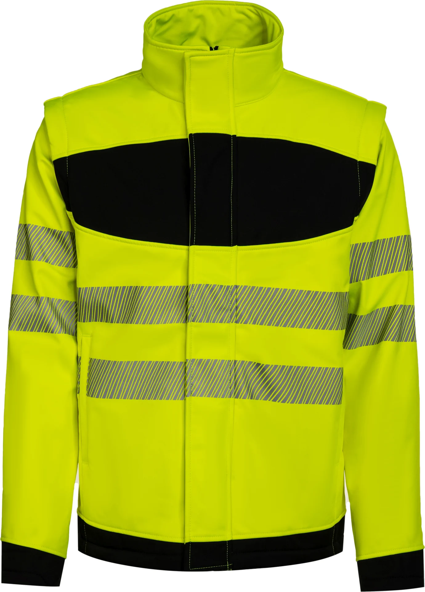 korntex-eossj-eos-hi-vis-workwear-softshell-jacket-with-printing-area-signalyellow-black-front-3 Korntex EOS Hi-Vis Workwear Softshell Jacket With Printing Area