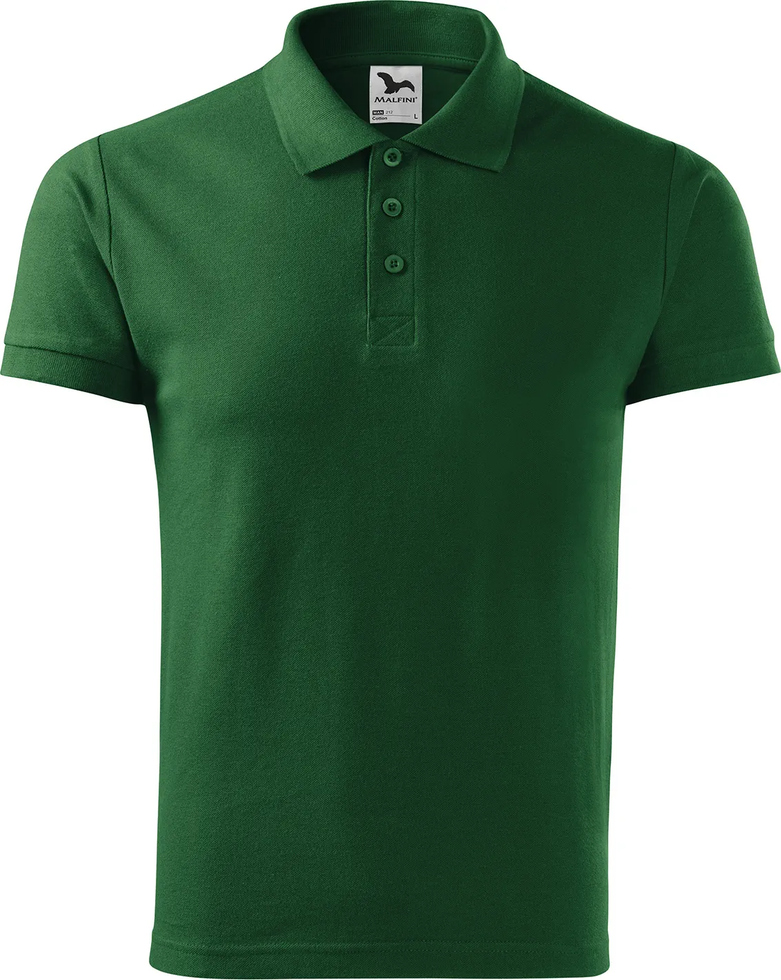 malfini-212-cotton-polohemd-herren-flaschengruen-front-2 MALFINI Polo Cotton 212