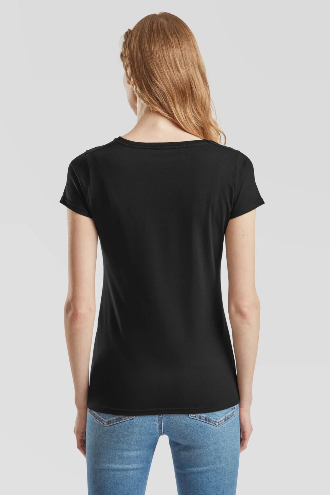 fruit-of-the-loom-61-424-0-ladies-iconic-195-t-shirt-black-model-2 F.O.L. Ringspun Premium T Lady-fit