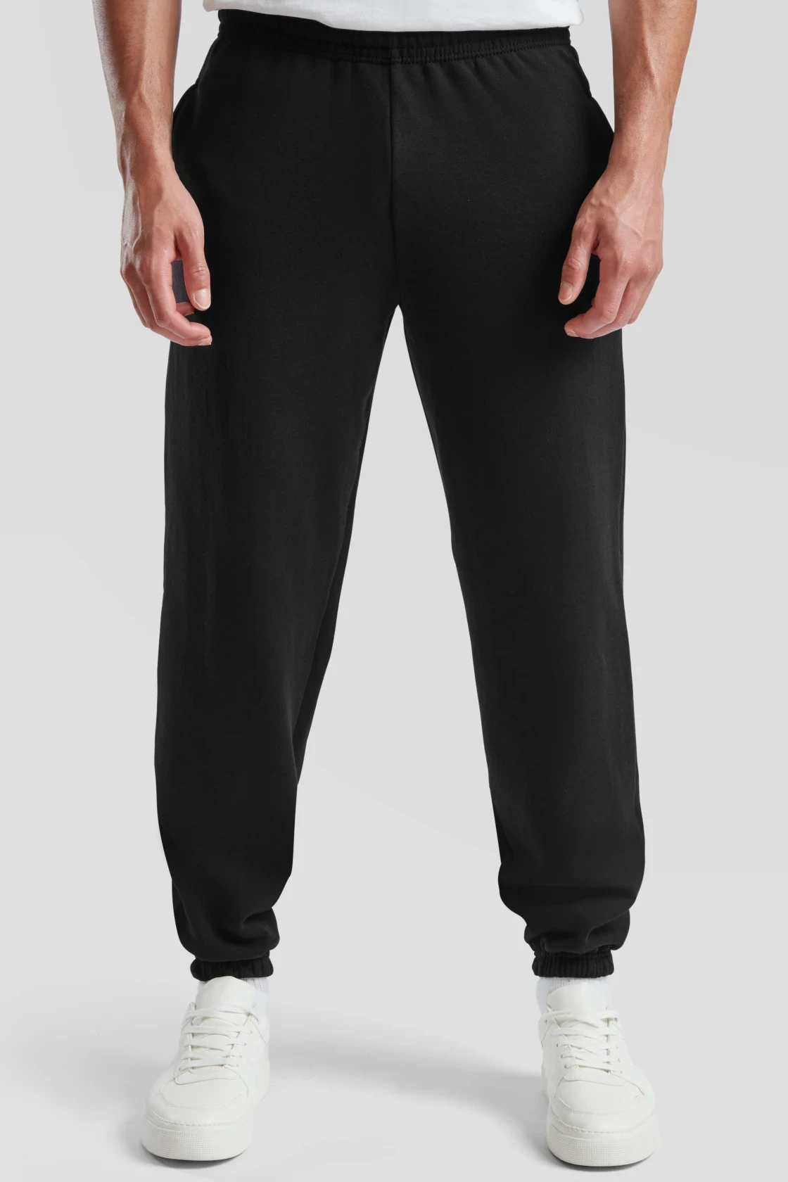 fruit-of-the-loom-64-026-0-classic-elasticated-cuff-jog-pants-black-model-0 F.O.L. Elasticated Cuff Jog Pants