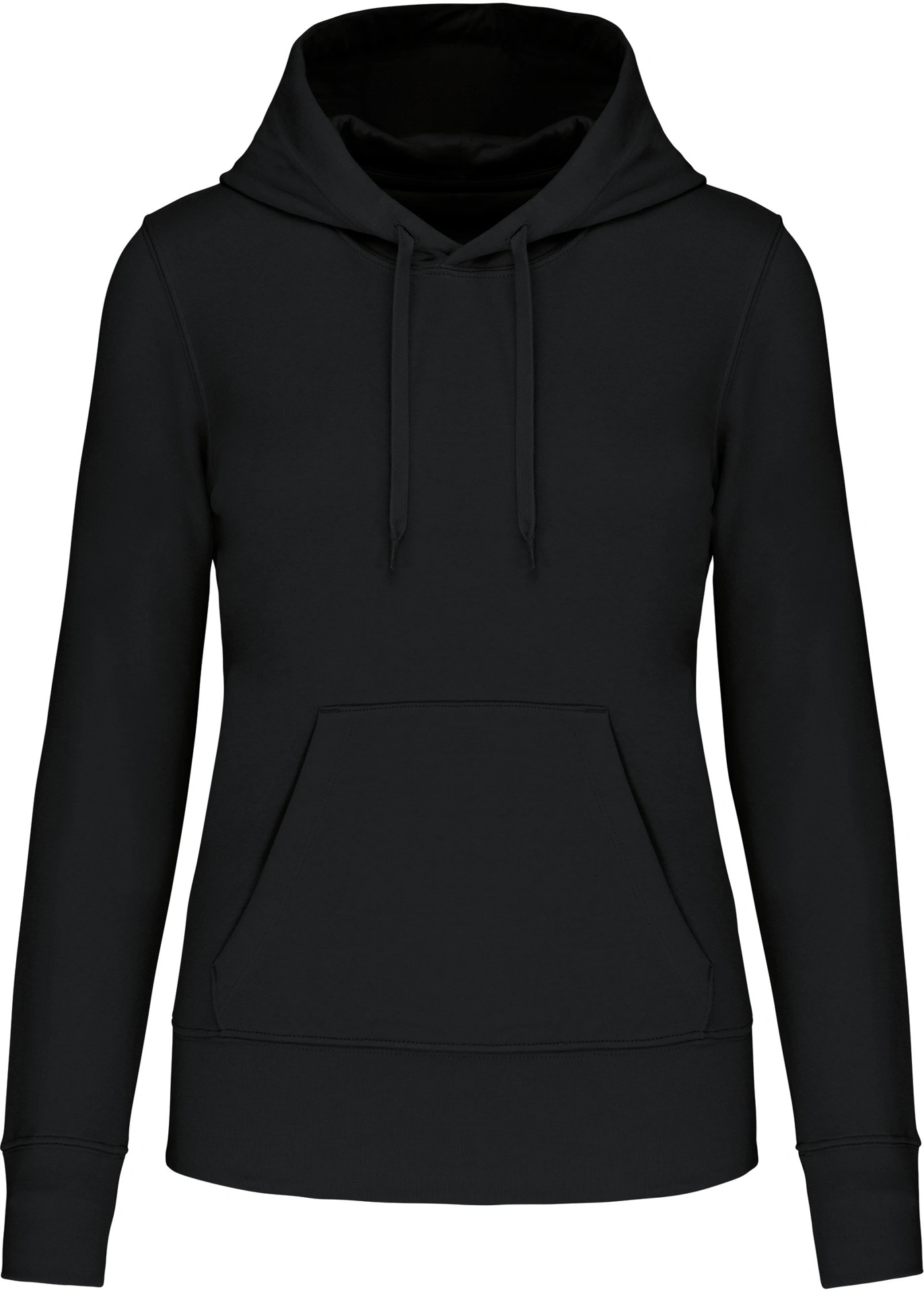 kariban-K4028-umweltfreundlicher-damen-kapuzen-sweater-black-front-3 Kariban Umweltfreundlicher Damen Kapuzen Sweater