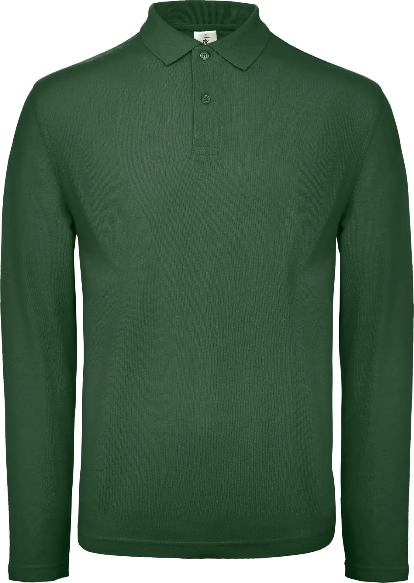 BC-PUI12-ID001-LSL-bottlegreen-0 B&C Long Sleeve Polo ID.001 Men's