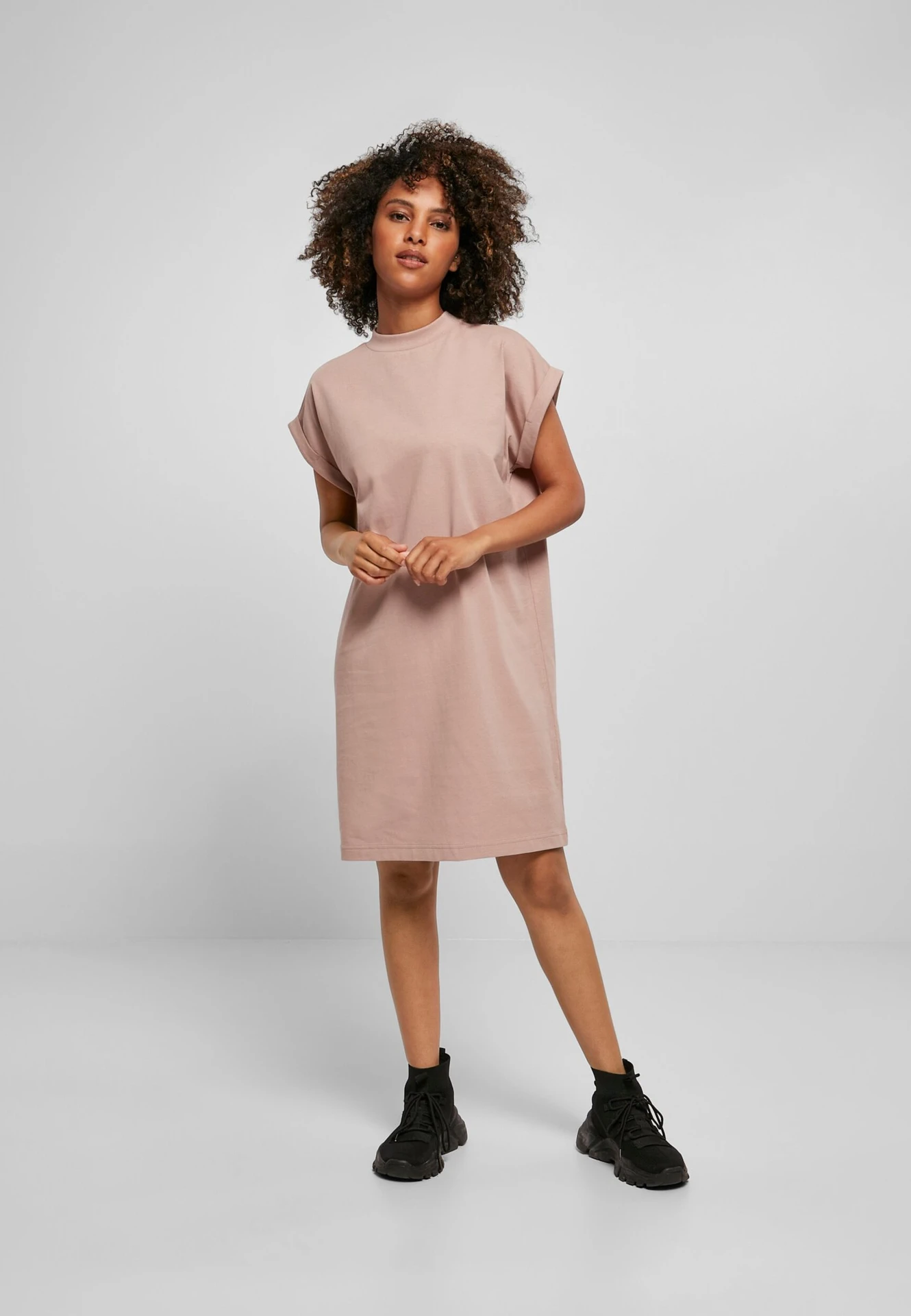 Build Your Brand Ladies Turtle Extended Shoulder Dress