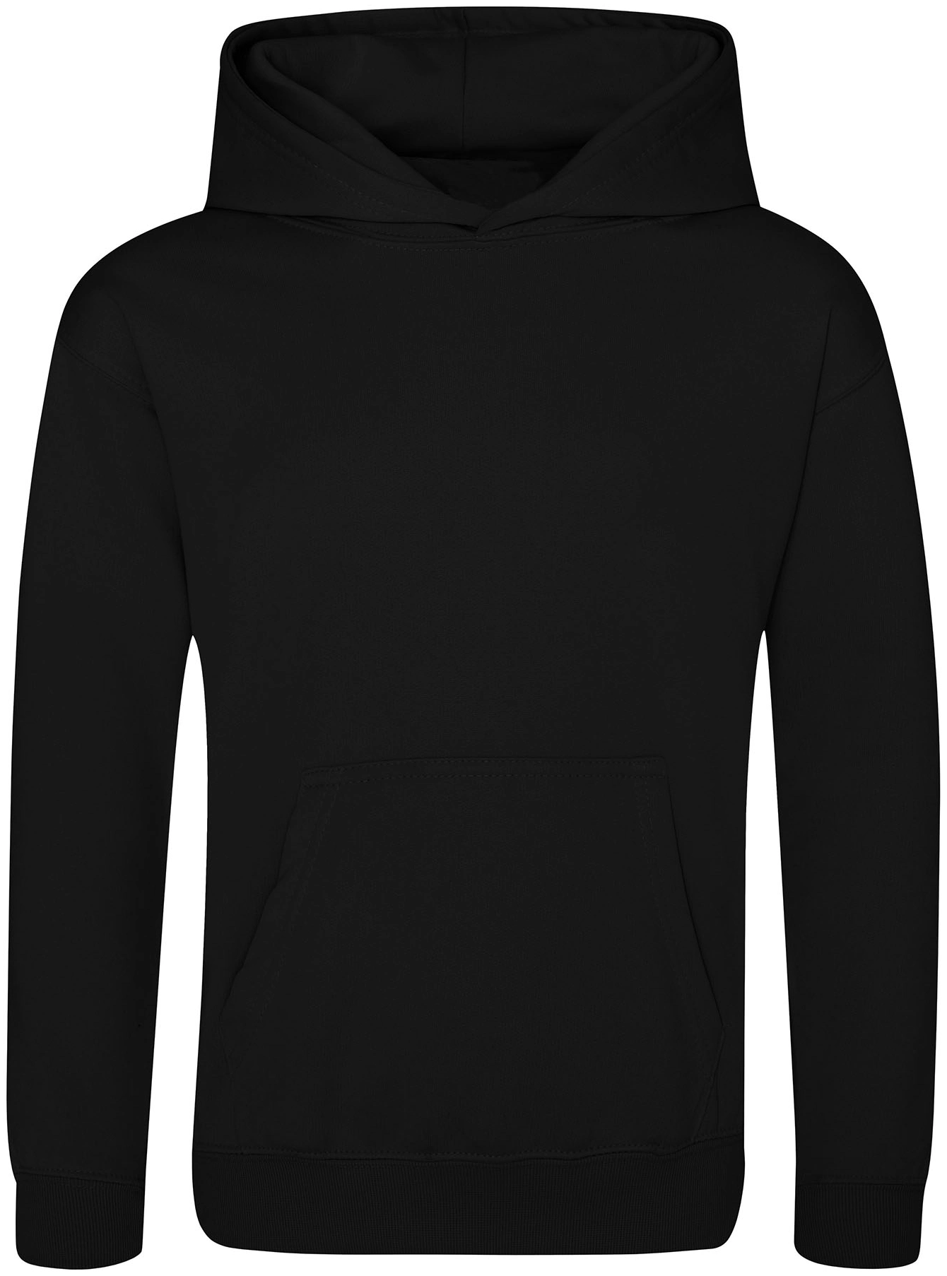 justhoods-jh006j-kids-sports-polyester-hoodie-jetblack-front-1 Just Hoods Kids Sports Polyester Hoodie