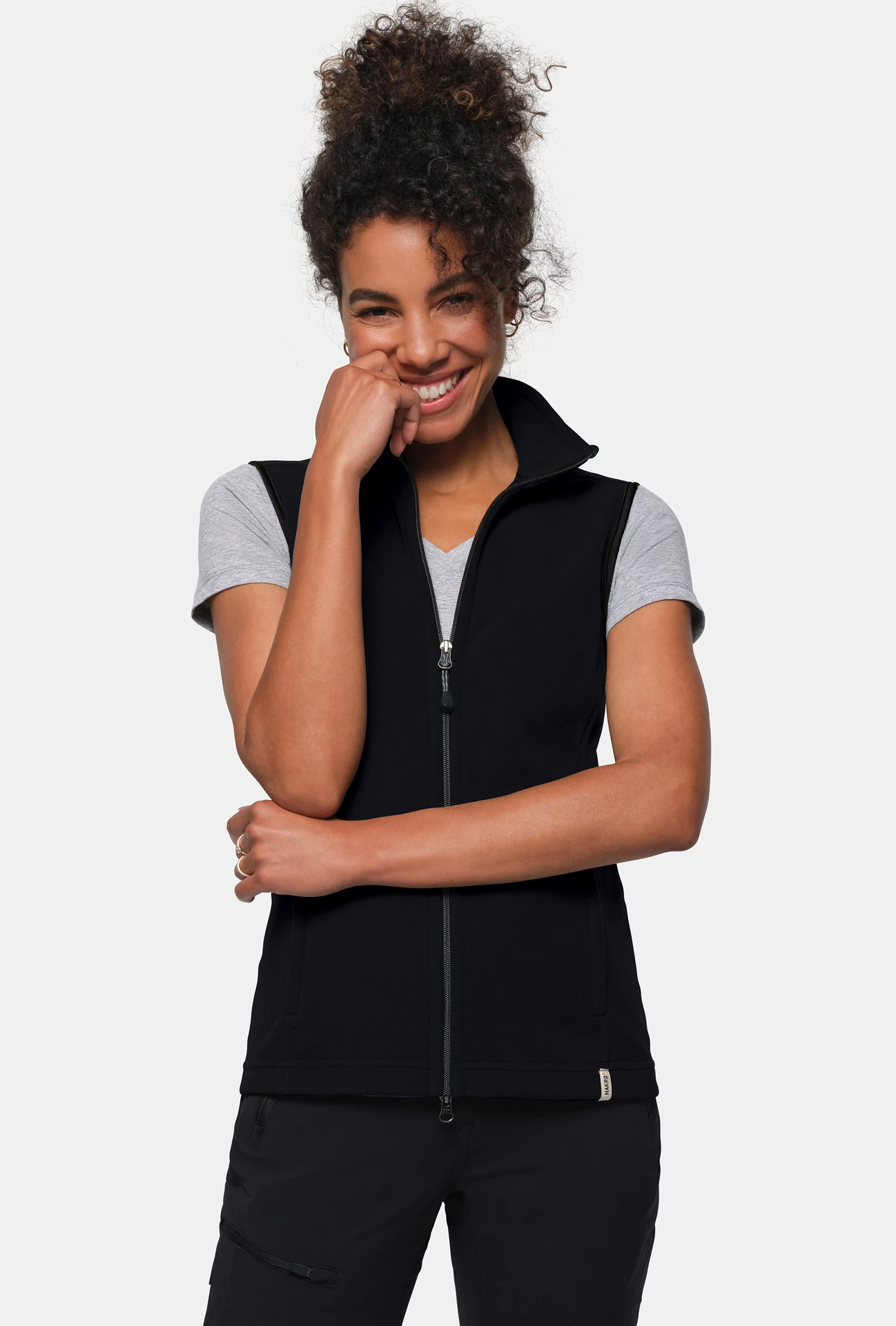 hakro-247-damen-fleeceweste-eco-schwarz-model-0 HAKRO Damen Fleeceweste 247 ECO
