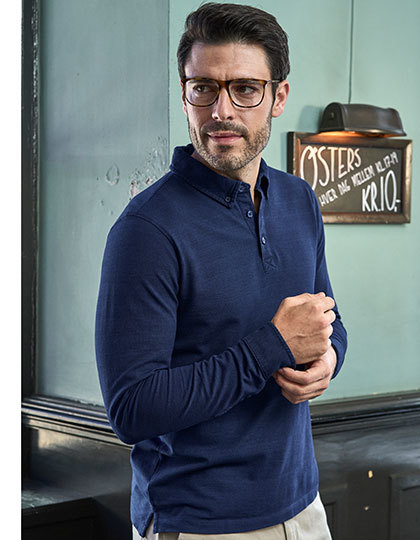 TEE JAYS Fashion Long Sleeve Luxury Stretch Polo TEE JAYS Fashion Long Sleeve Luxury Stretch Polo
