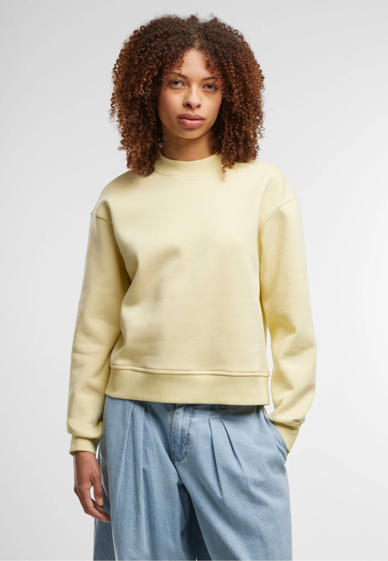 Build Your Brand Ladies Oversized Crewneck Sweatshirt
