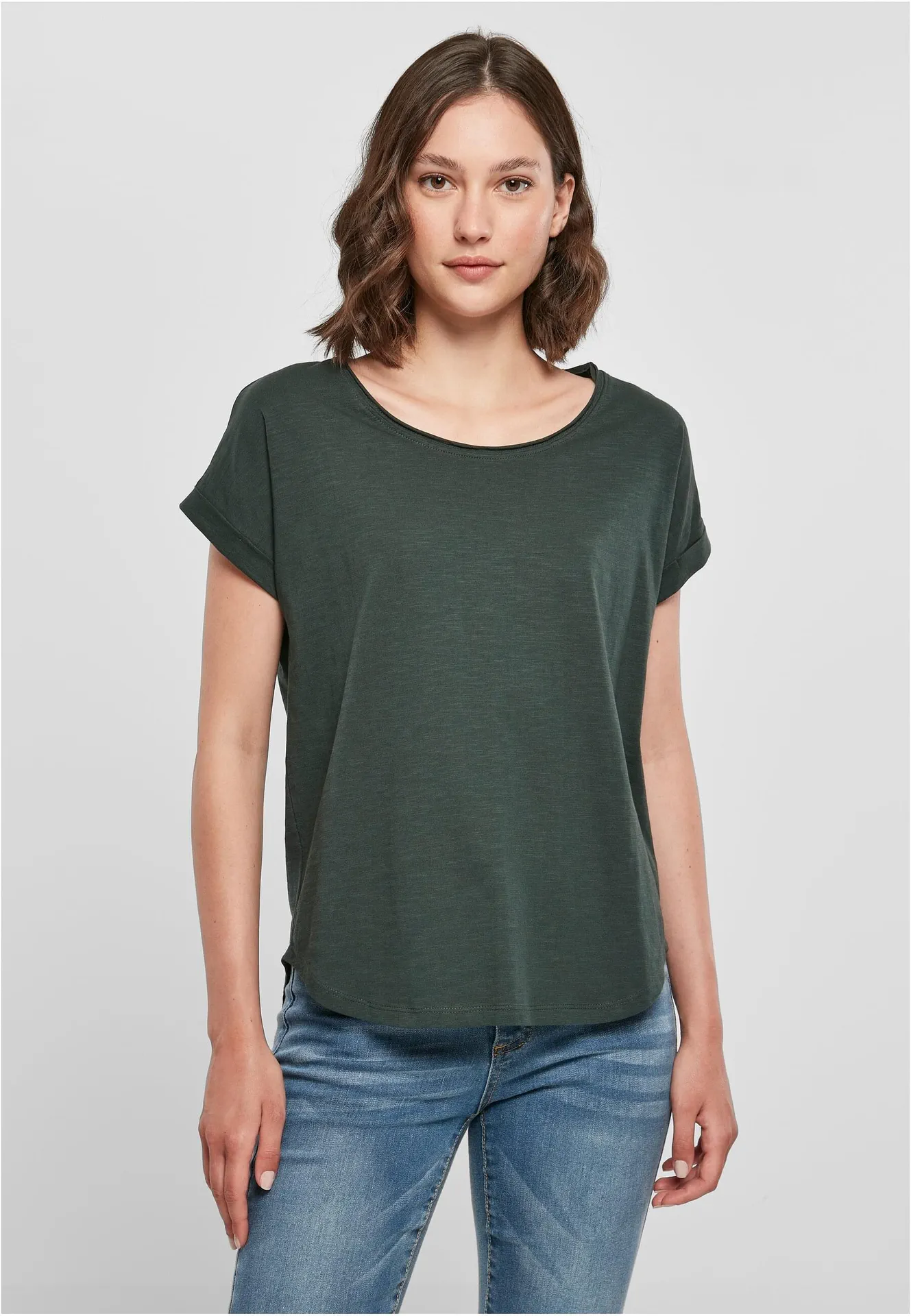 Build Your Brand Ladies Long Slub Tee