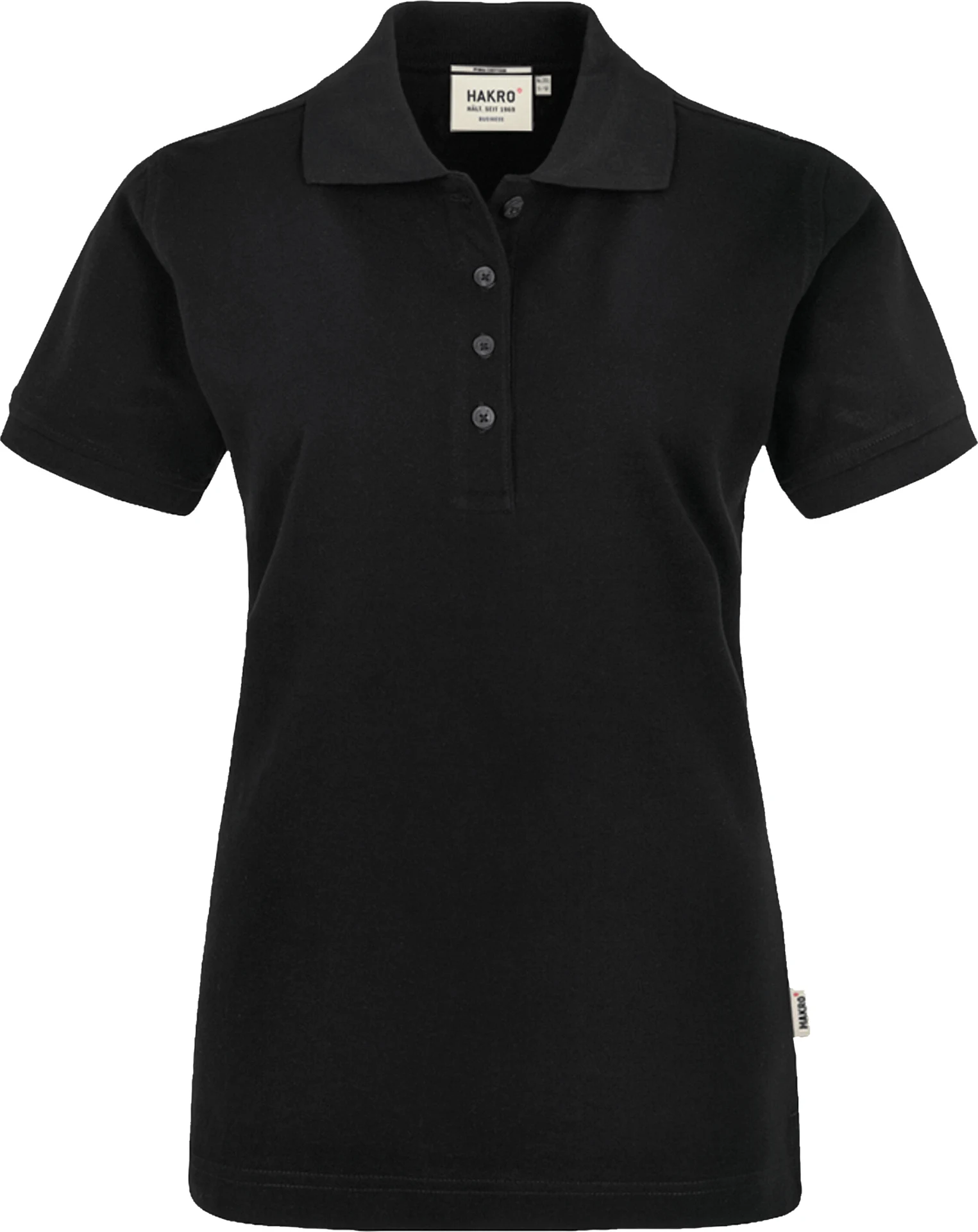 hakro-201-damen-poloshirt-pima-baumwolle-schwarz-front-1 HAKRO Women-Premium-Poloshirt 201 Pima-Cotton