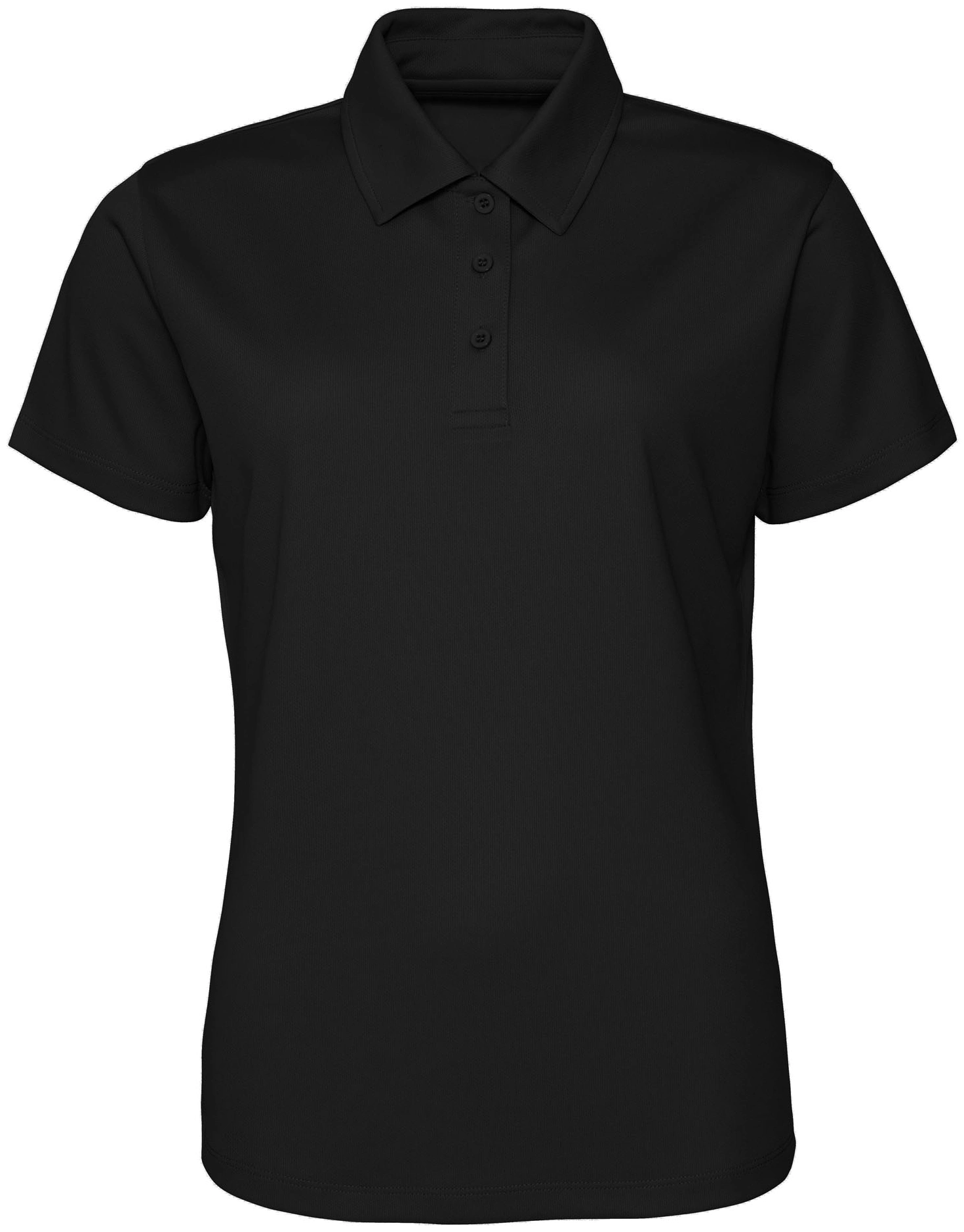 justcool-jc045-womens-cool-poloshirt-jetblack-front-1 Just Cool Women's Cool Polo